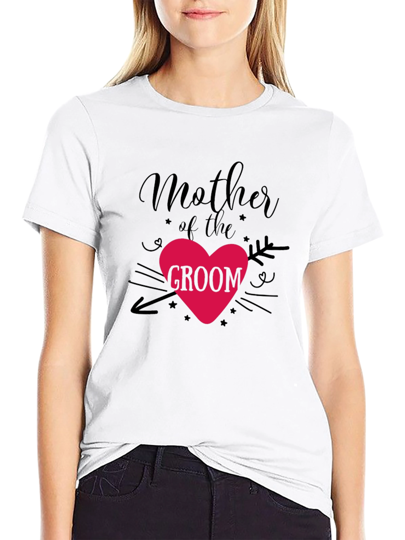 Mother of the Groom T-Shirt - Heart Design