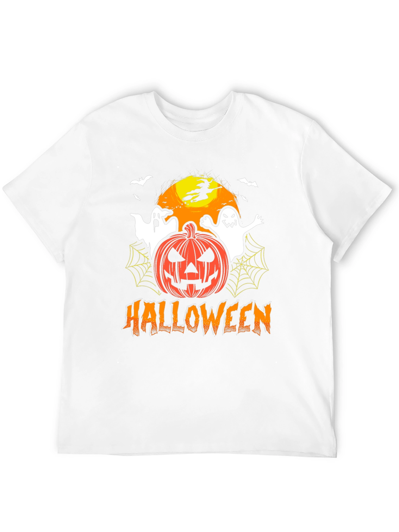 Halloween Theme T-Shirt with Ghosts & Pumpkin