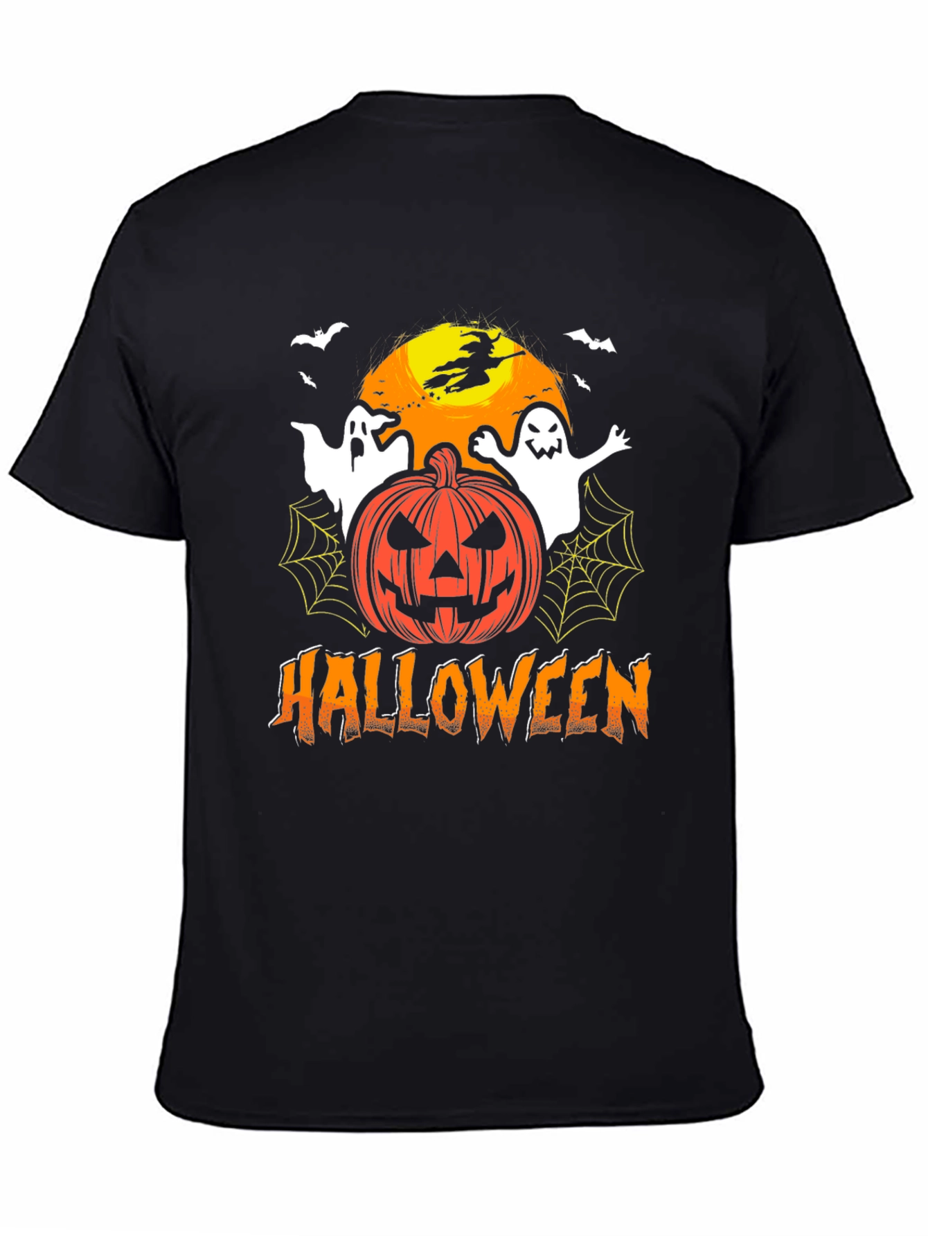 Halloween Theme T-Shirt with Ghosts & Pumpkin