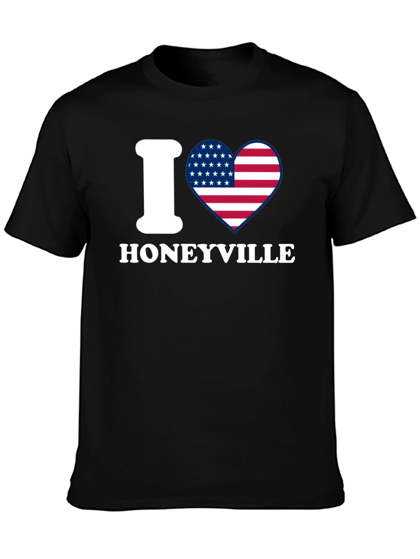 I Heart Honeyville USA Flag Graphic T-Shirt