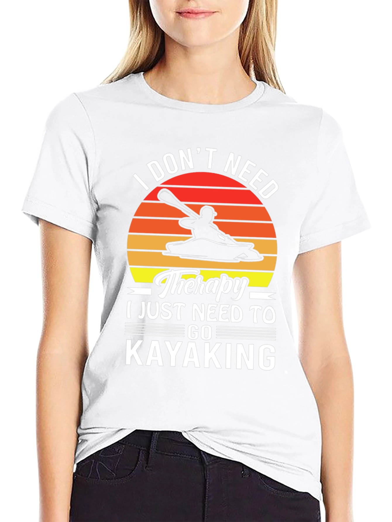 Kayaking Therapy T-Shirt - Mens Black Graphic Tee