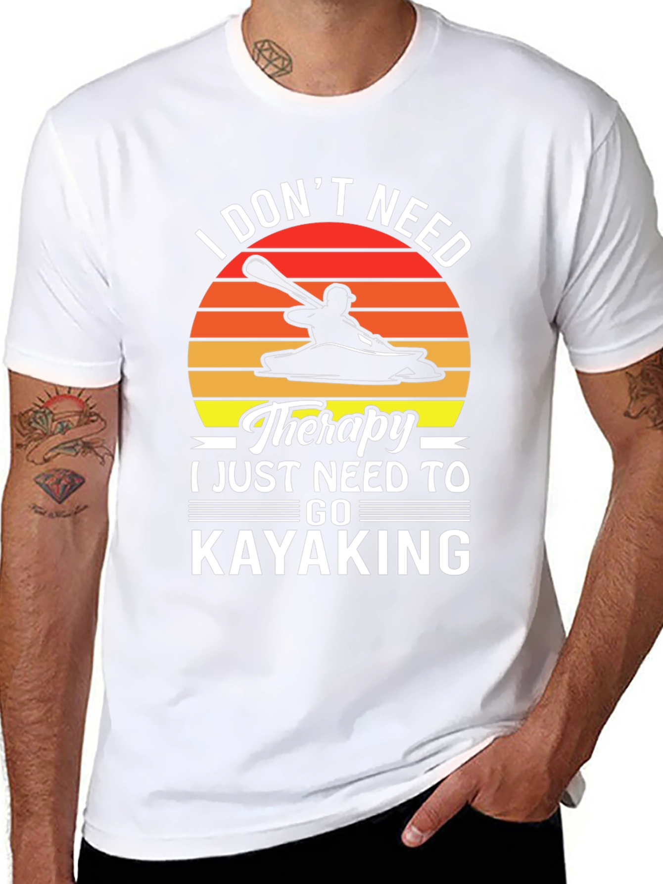 Kayaking Therapy T-Shirt - Mens Black Graphic Tee