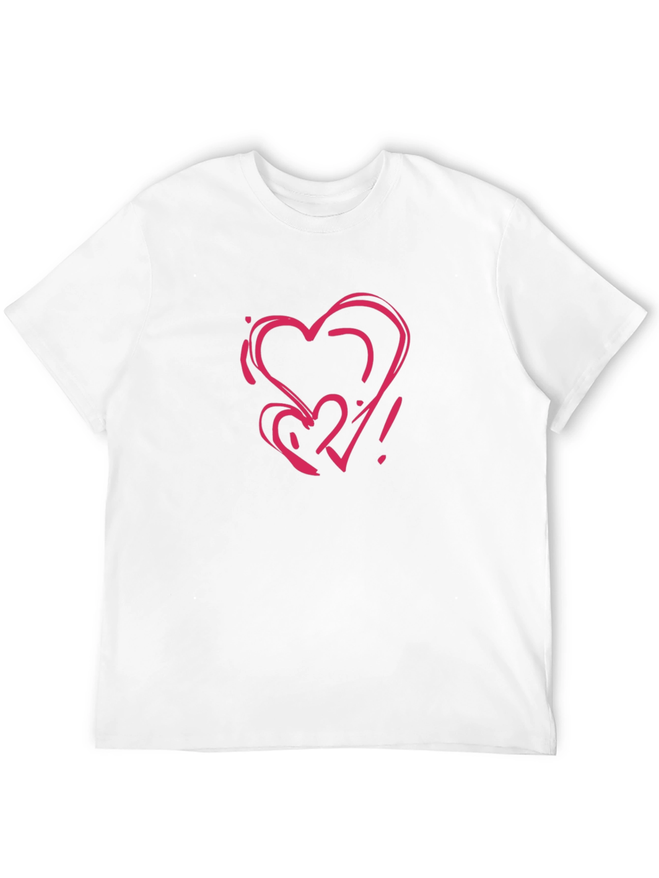 Heart Scribble Graphic Black T-Shirt