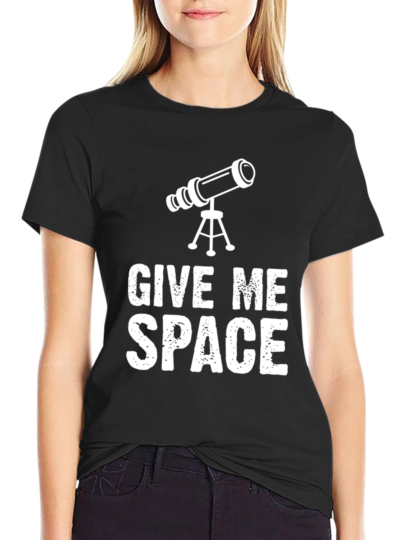 Give Me Space Telescope Black T-Shirt