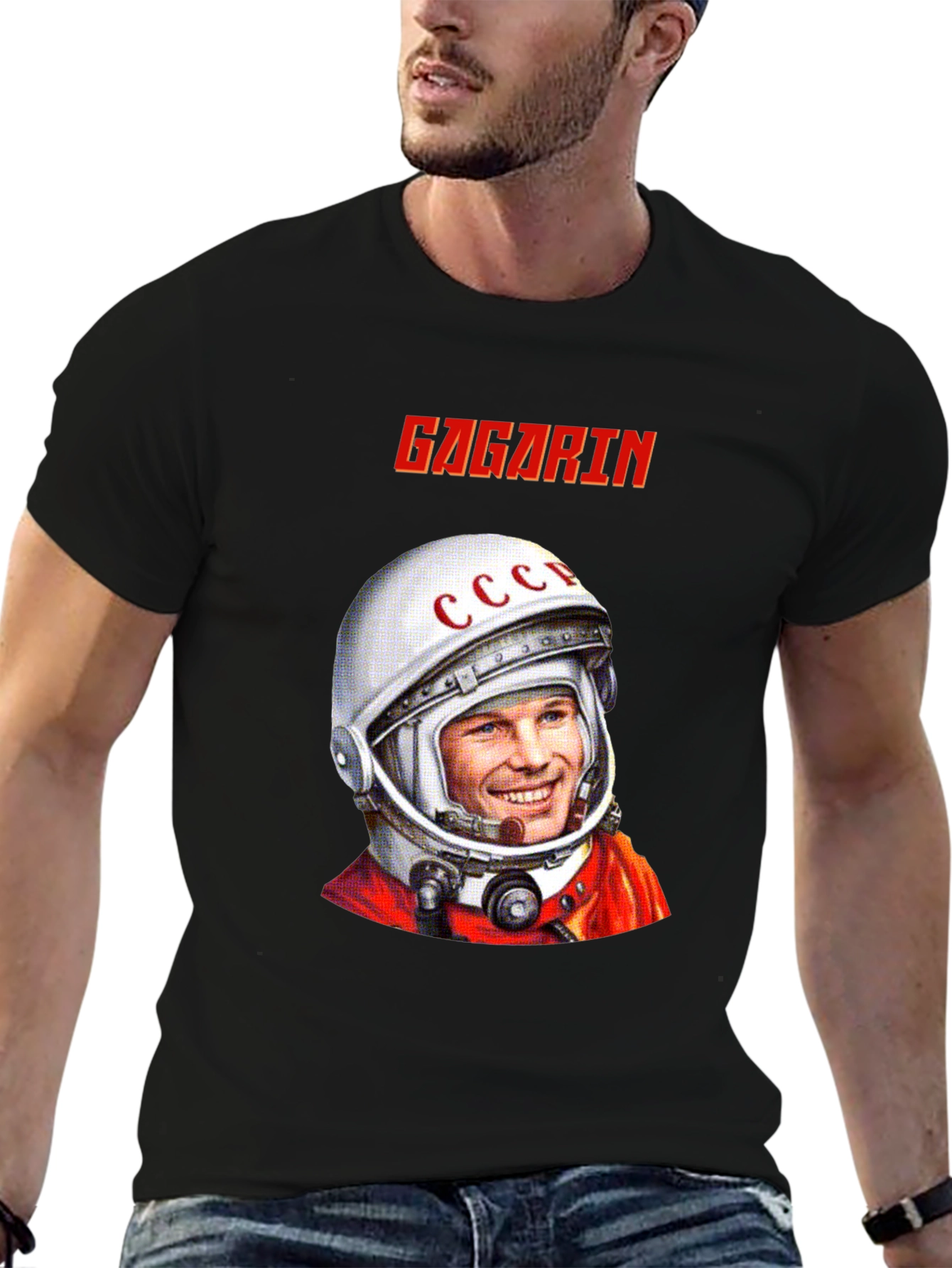 Gagarin Space Race T-Shirt - Black