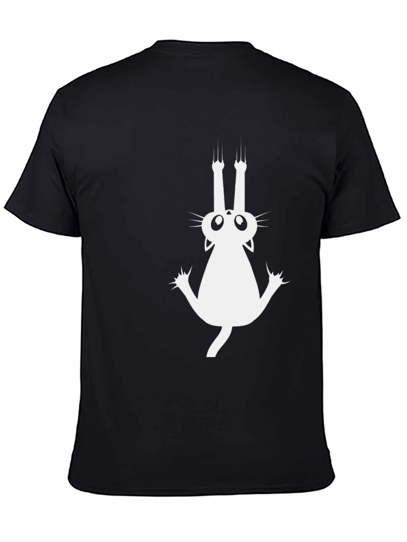 Climbing Cat Graphic Tee - Black Cotton Comfort
