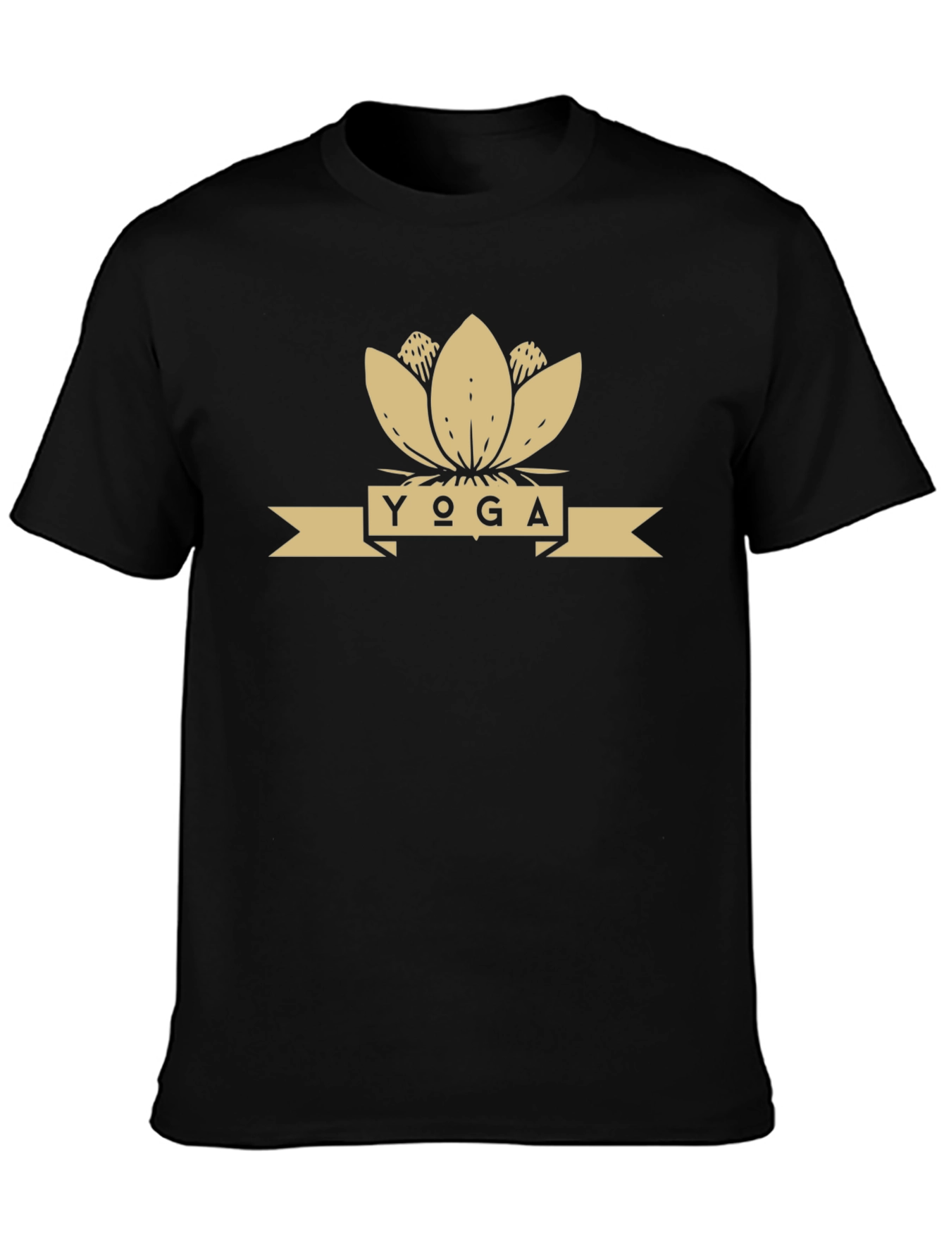 Yoga Lotus Flower Graphic Tee - Black
