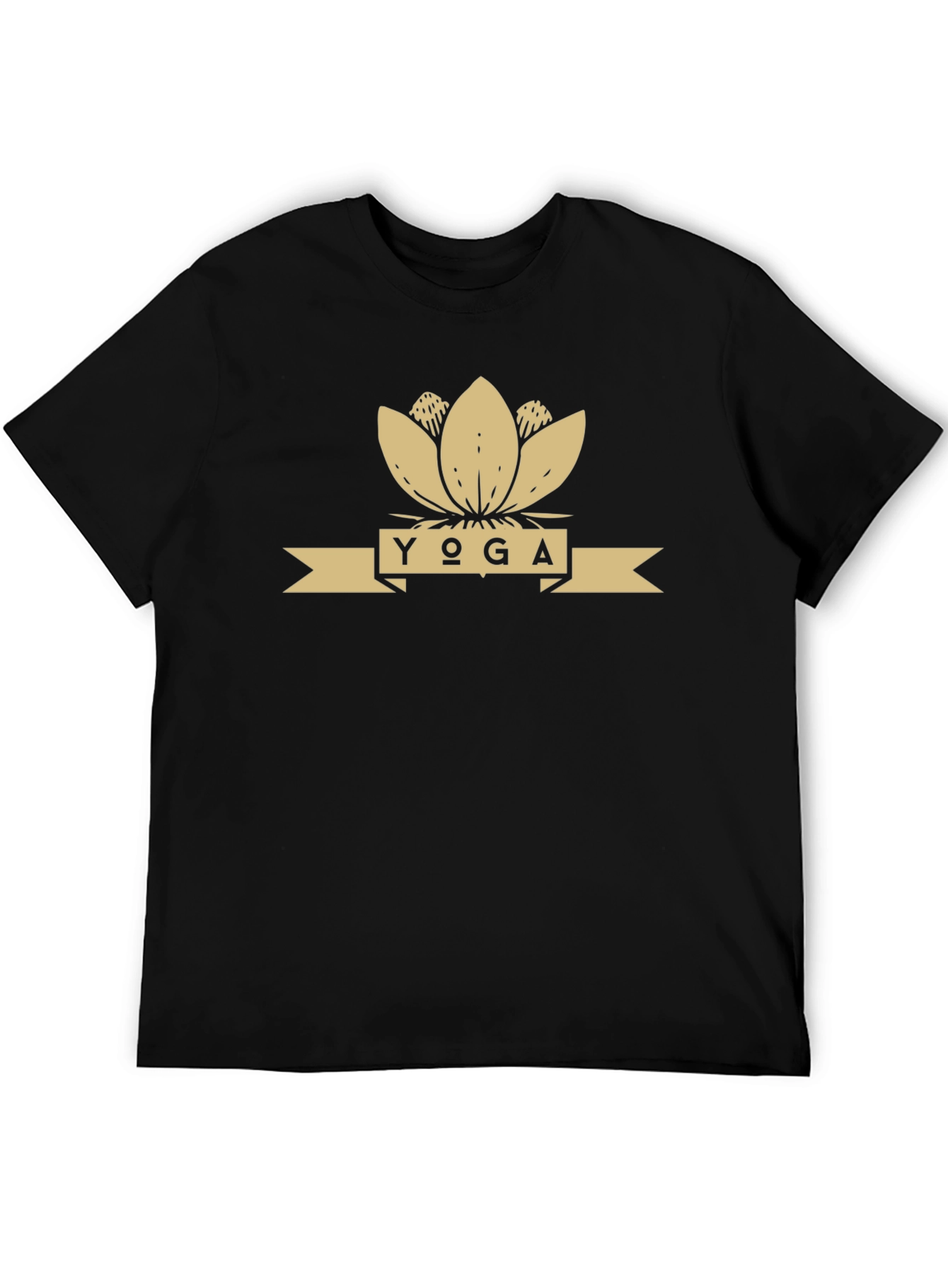 Yoga Lotus Flower Graphic Tee - Black