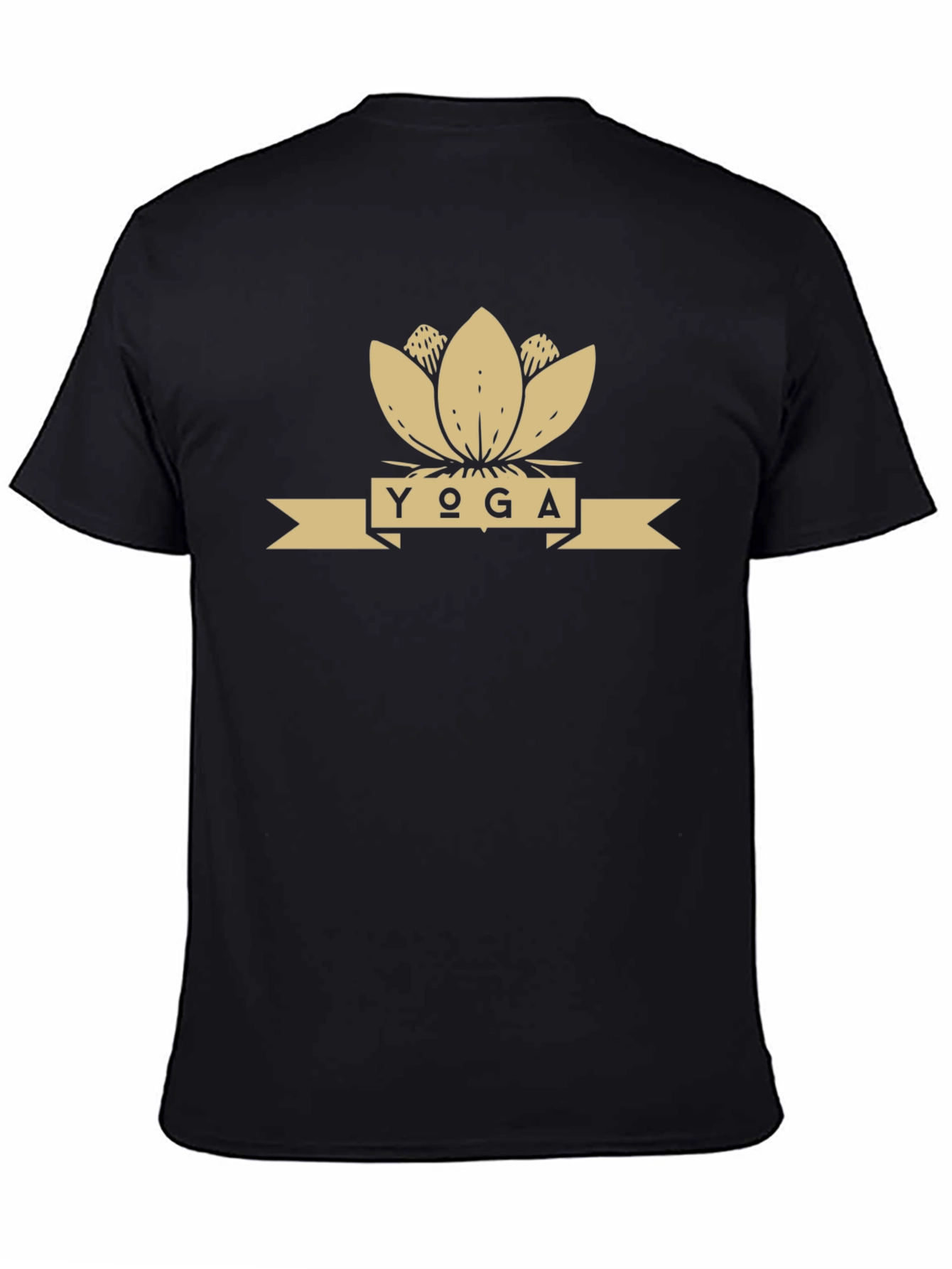 Yoga Lotus Flower Graphic Tee - Black
