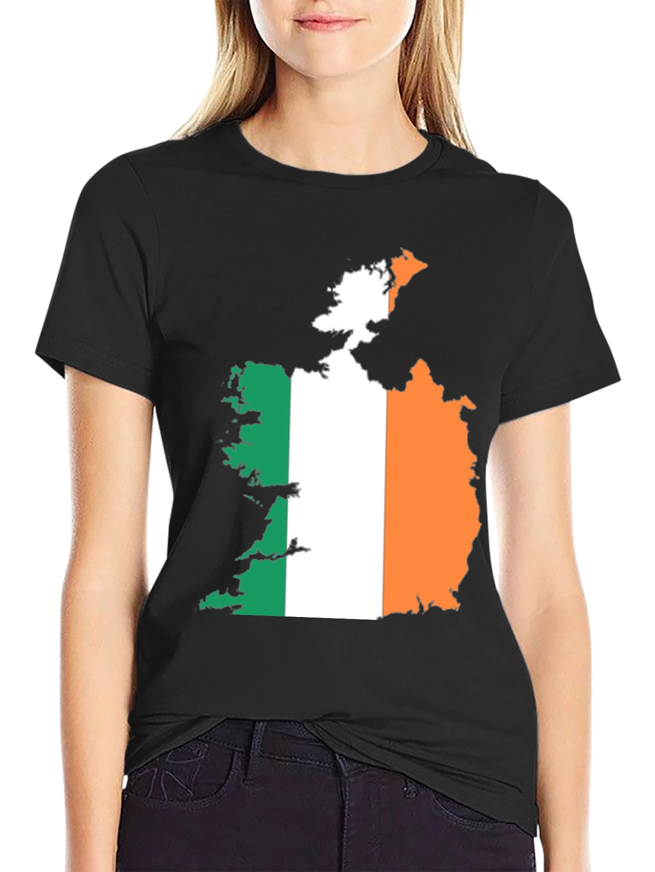 Irish Flag Map Graphic Tee - Black