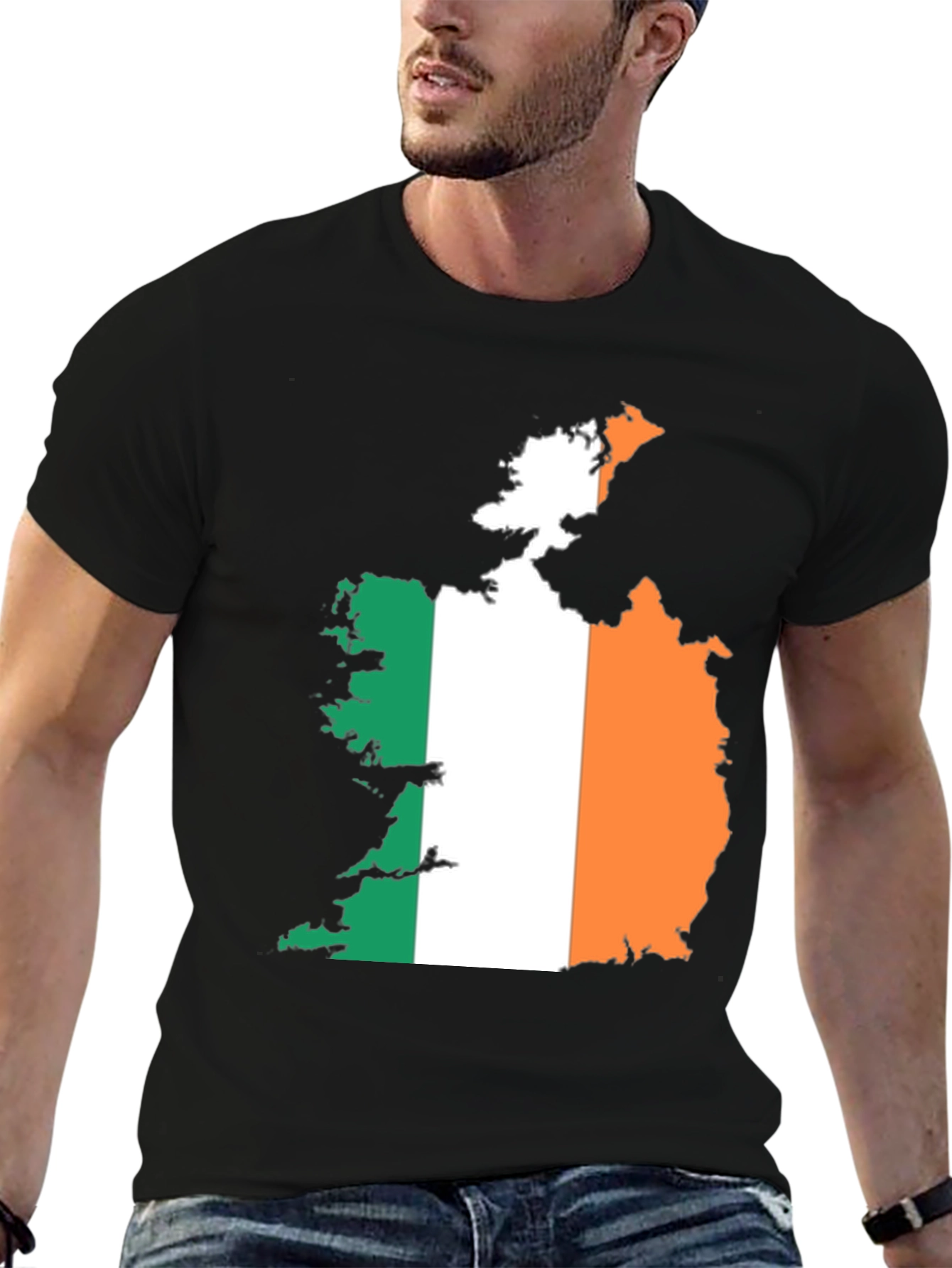 Irish Flag Map Graphic Tee - Black