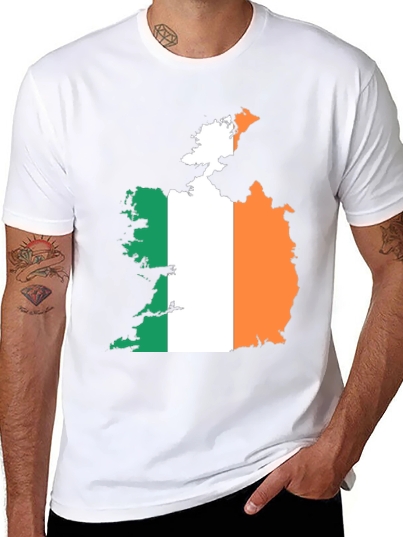 Irish Flag Map Graphic Tee - Black