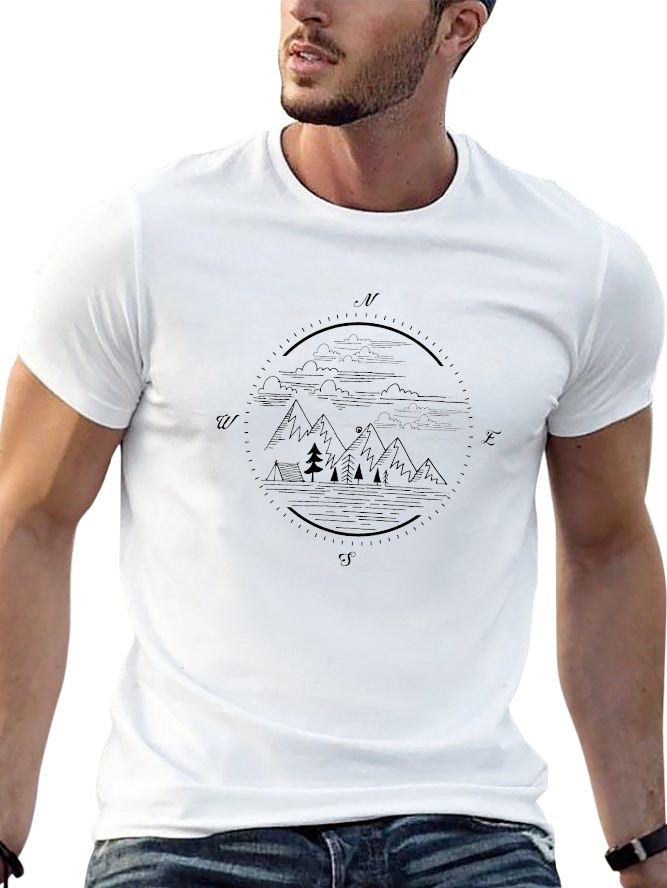 Mountain Compass Graphic T-Shirt