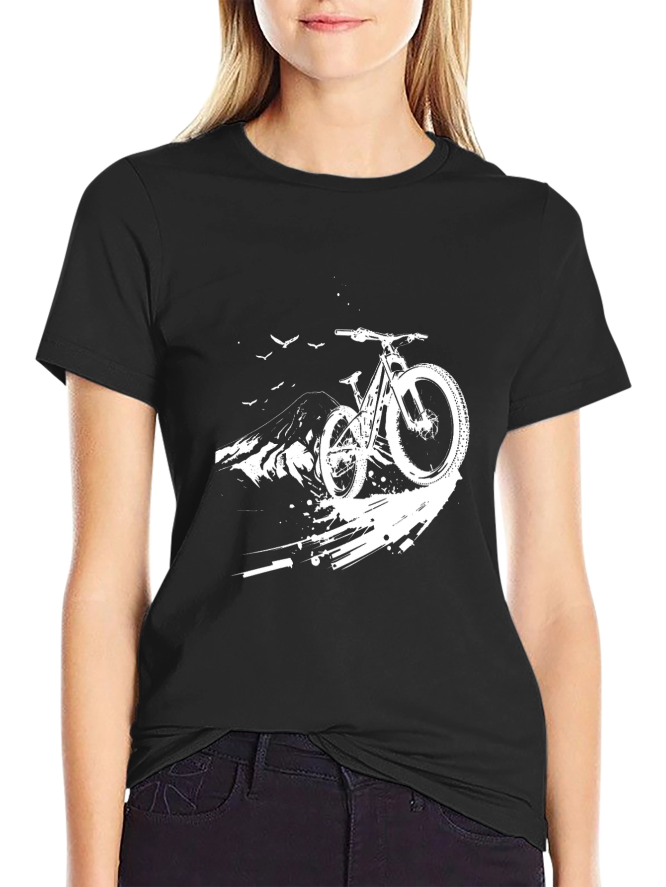 Mountain Biking Graphic Tee - Black