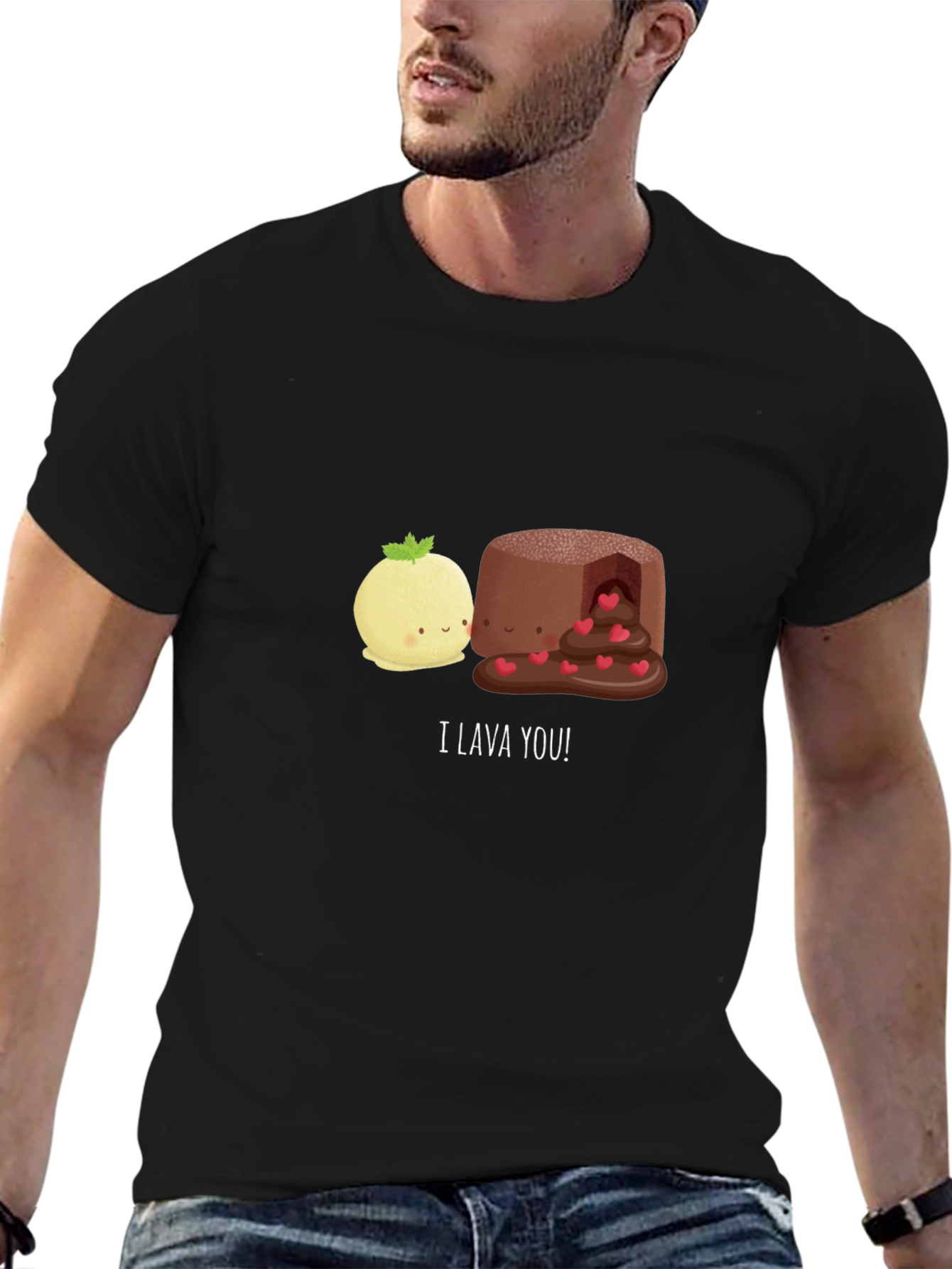 I Lava You Graphic Tee - Black Cotton T-Shirt