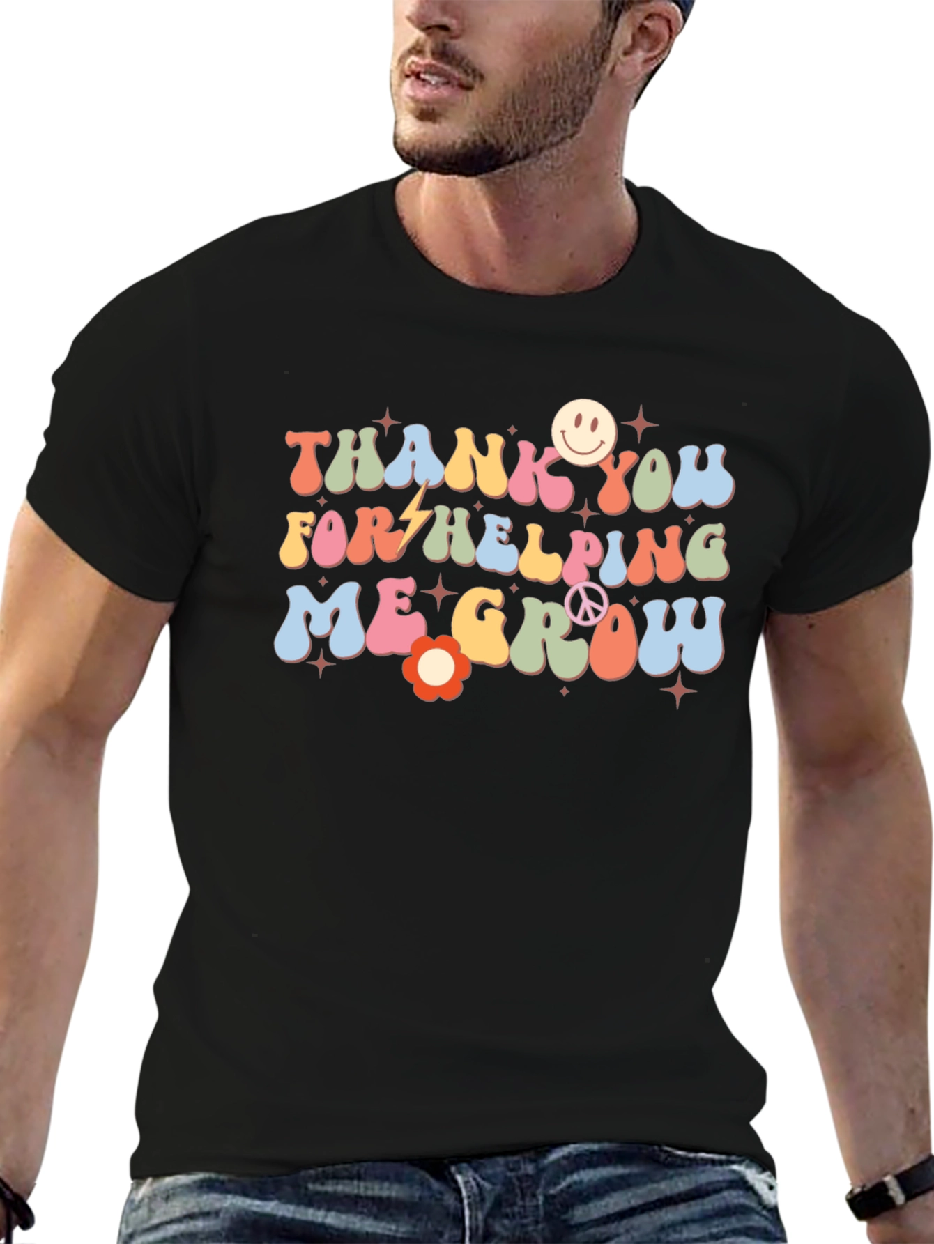 Thank You for Helping Me Grow Black T-Shirt
