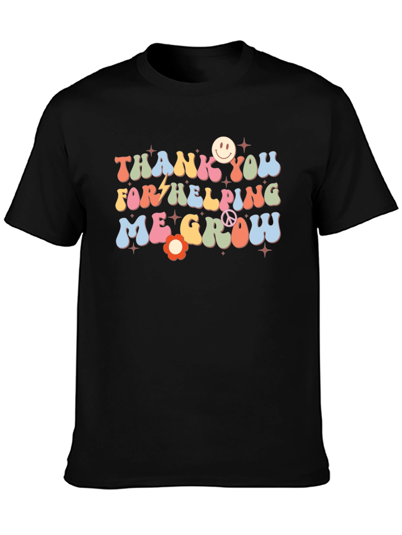 Thank You for Helping Me Grow Black T-Shirt