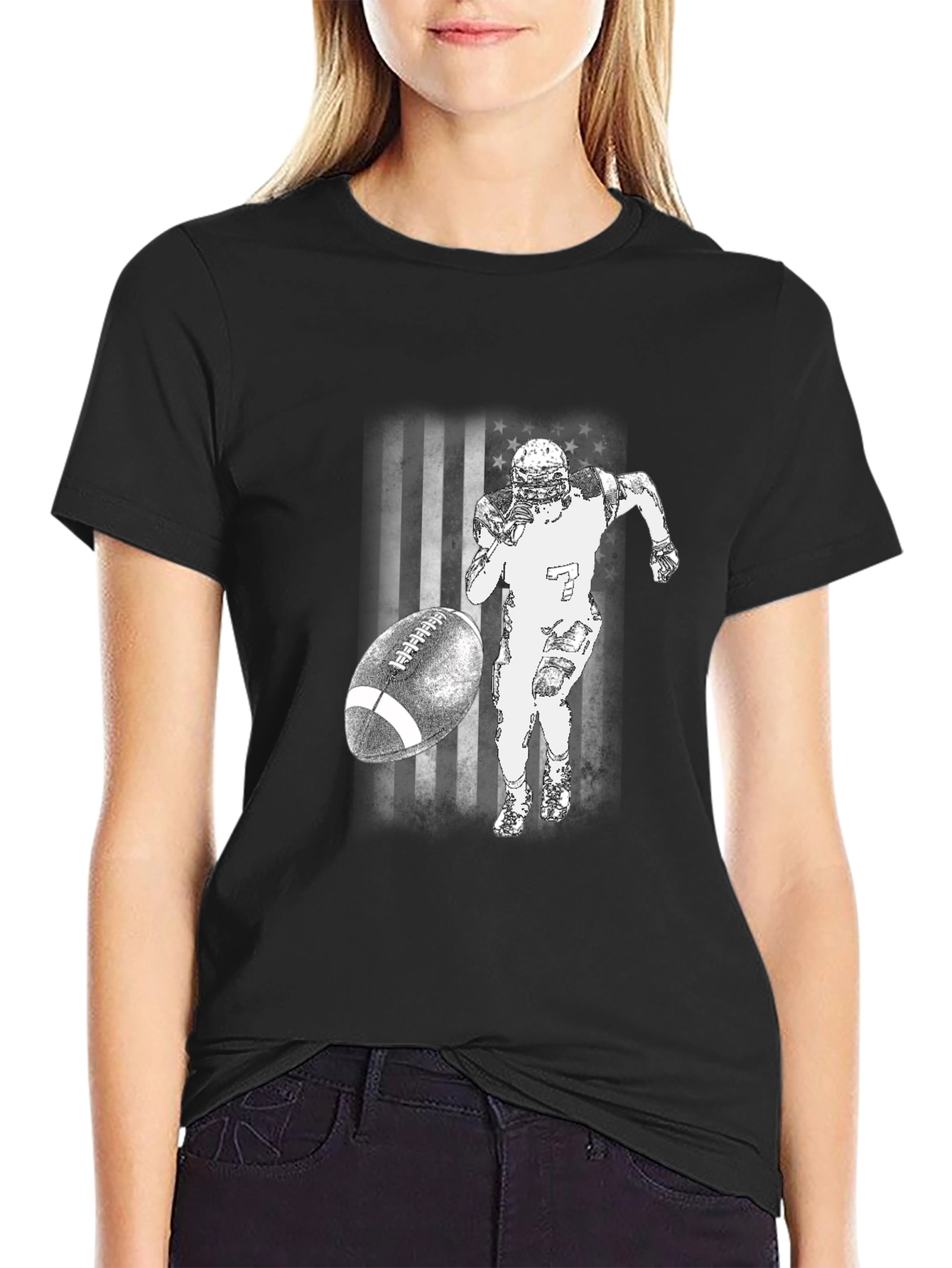 American Football T-Shirt - Patriotic Design