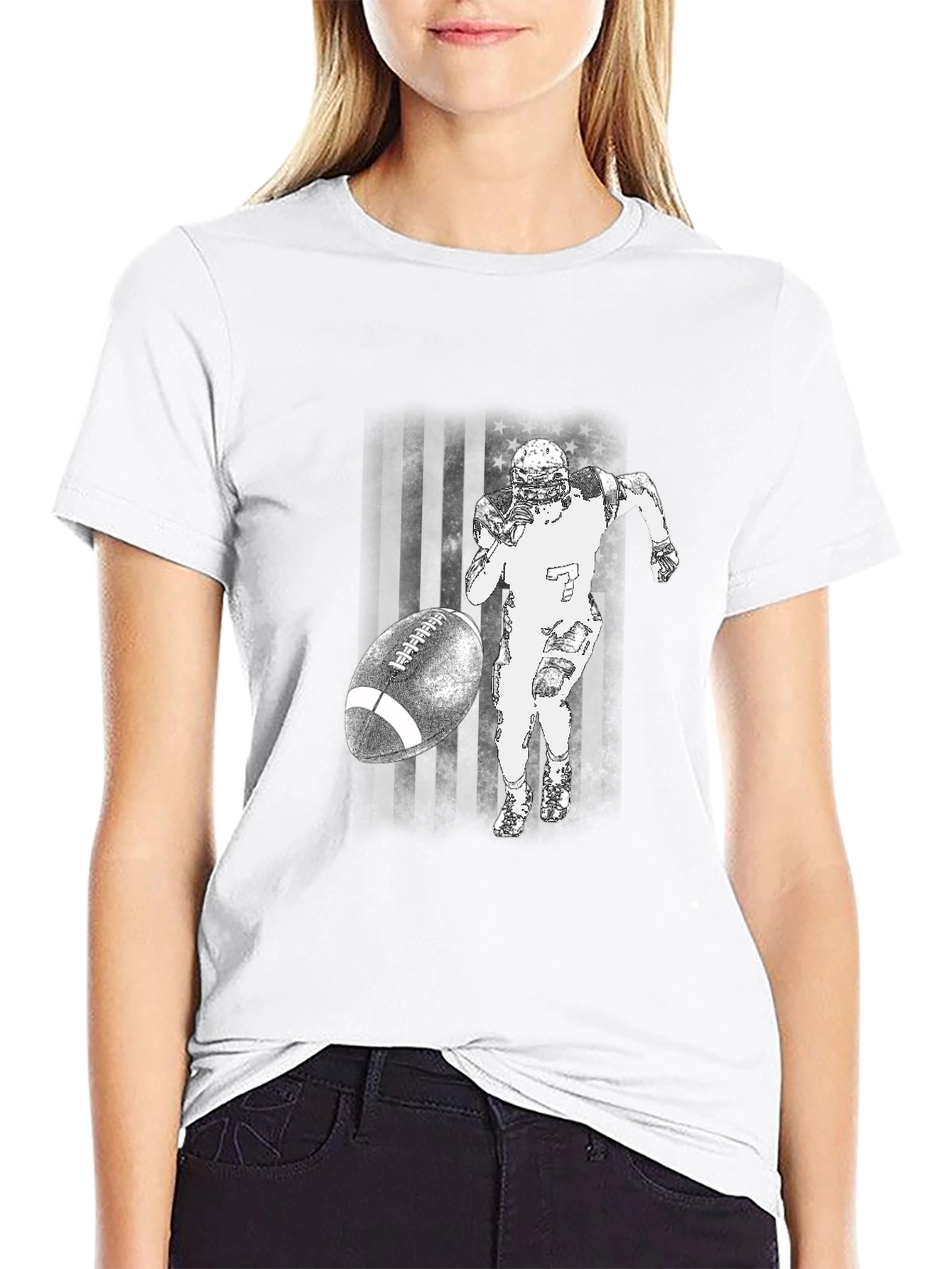 American Football T-Shirt - Patriotic Design