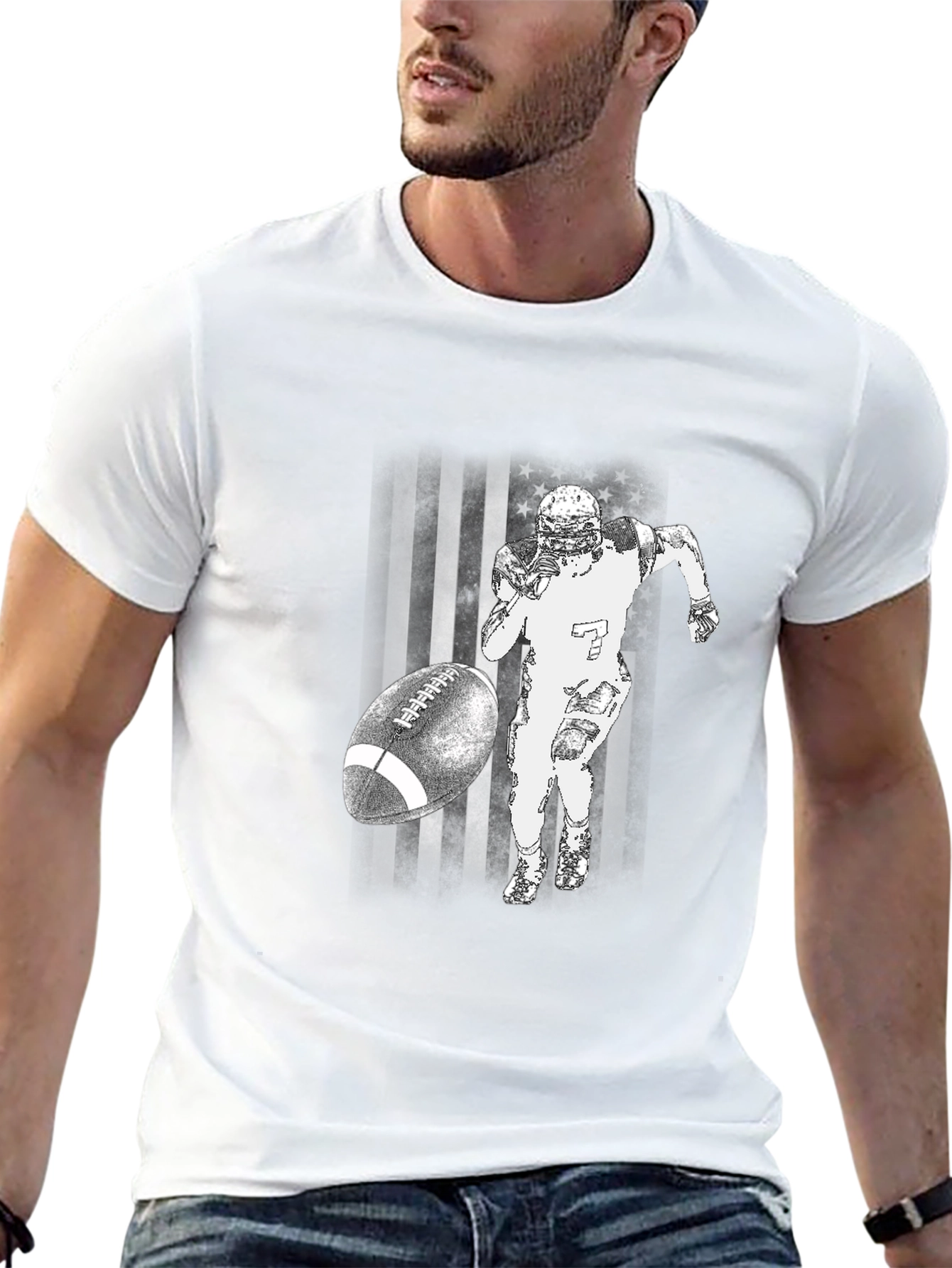 American Football T-Shirt - Patriotic Design