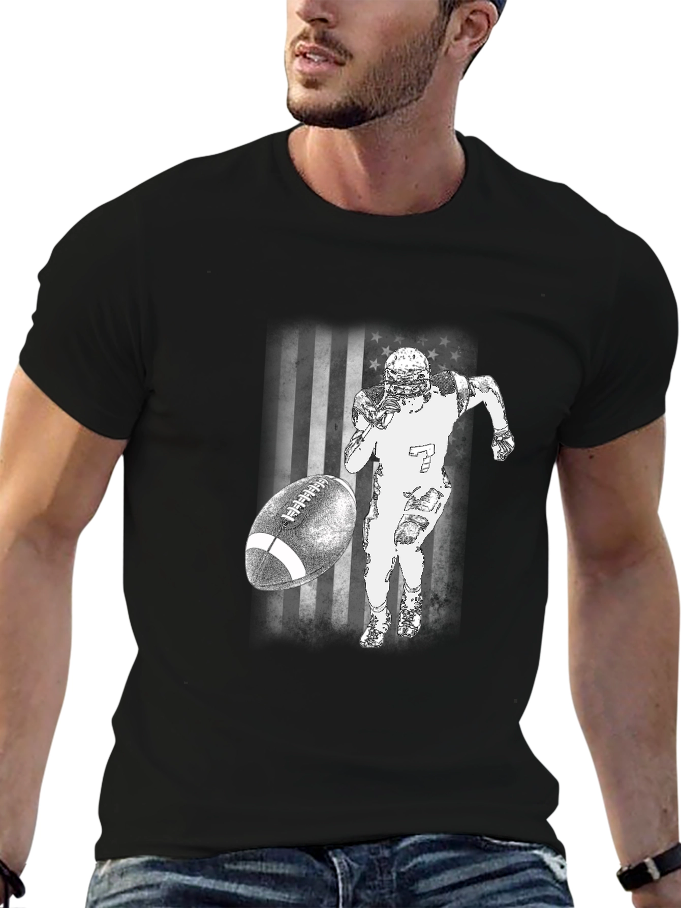 American Football T-Shirt - Patriotic Design