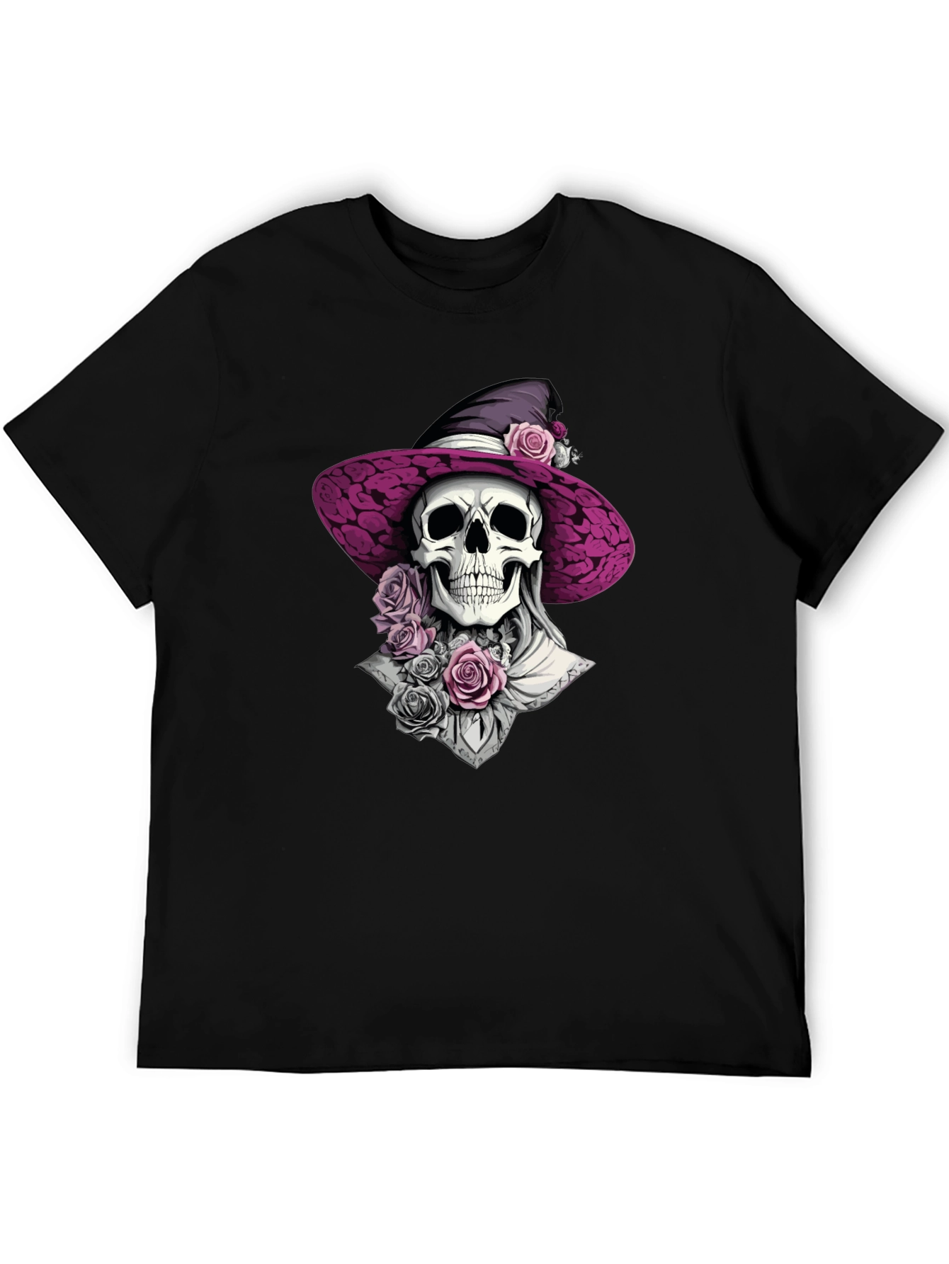 Skull Witch T-Shirt: Gothic Halloween Style
