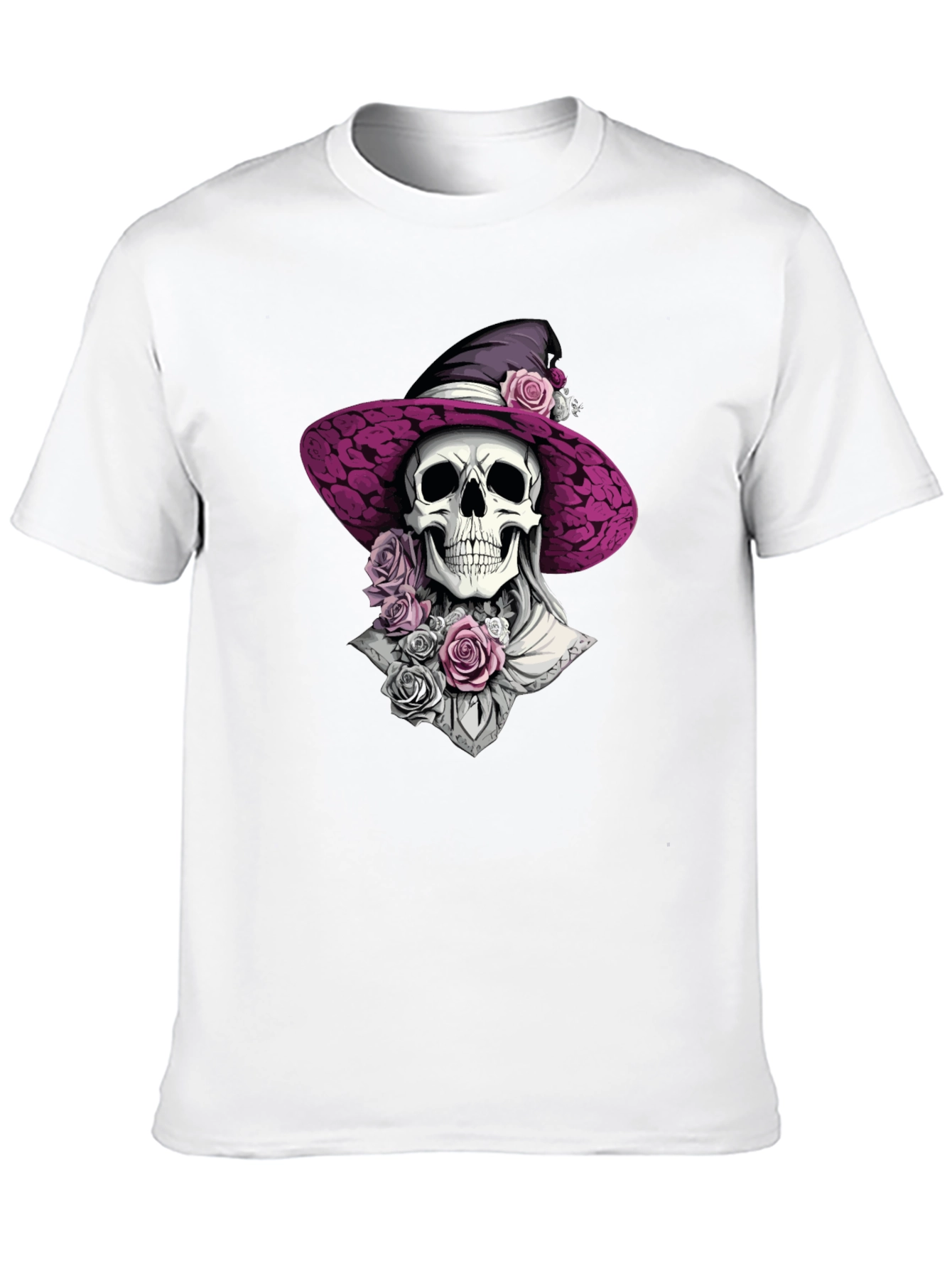 Skull Witch T-Shirt: Gothic Halloween Style