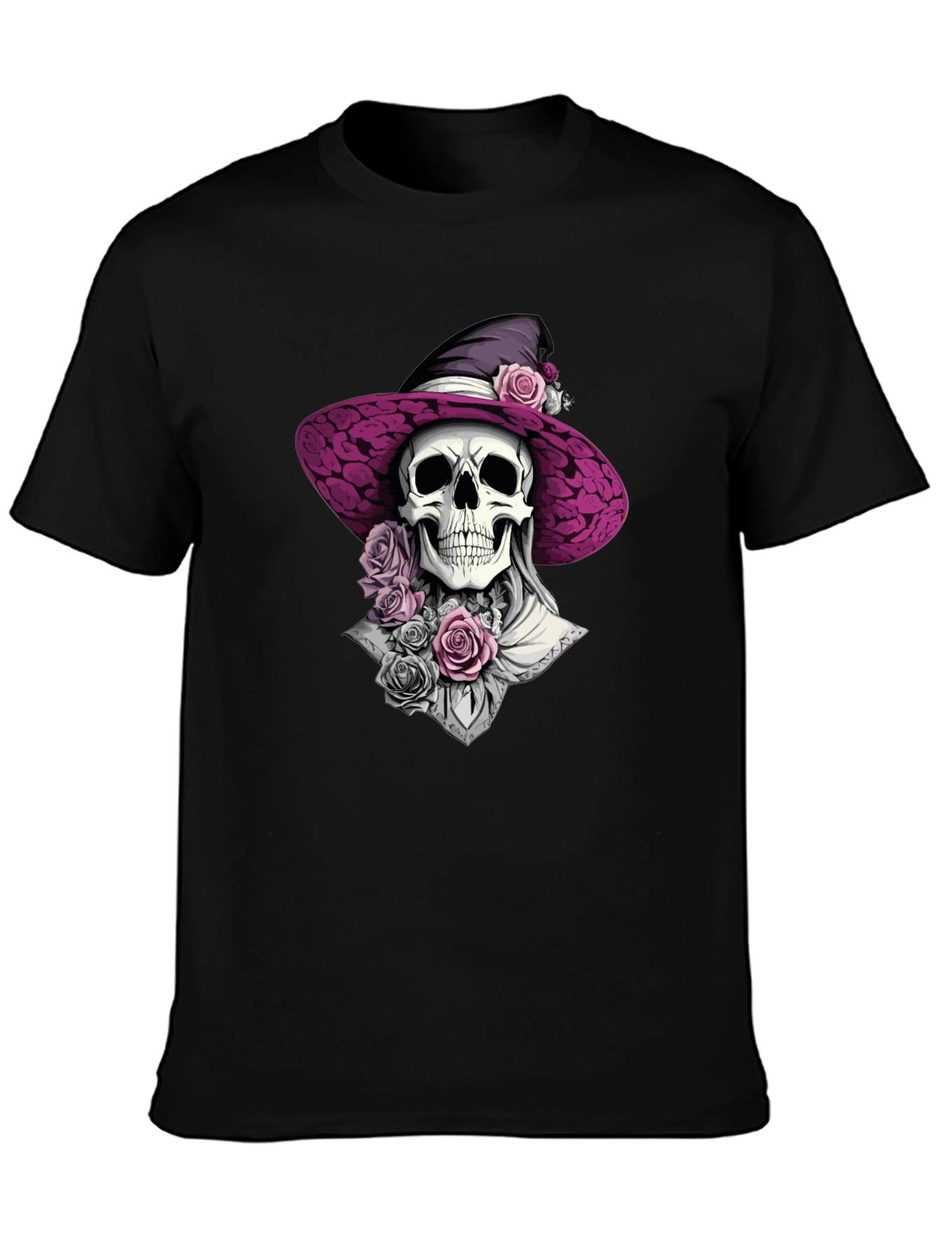 Skull Witch T-Shirt: Gothic Halloween Style