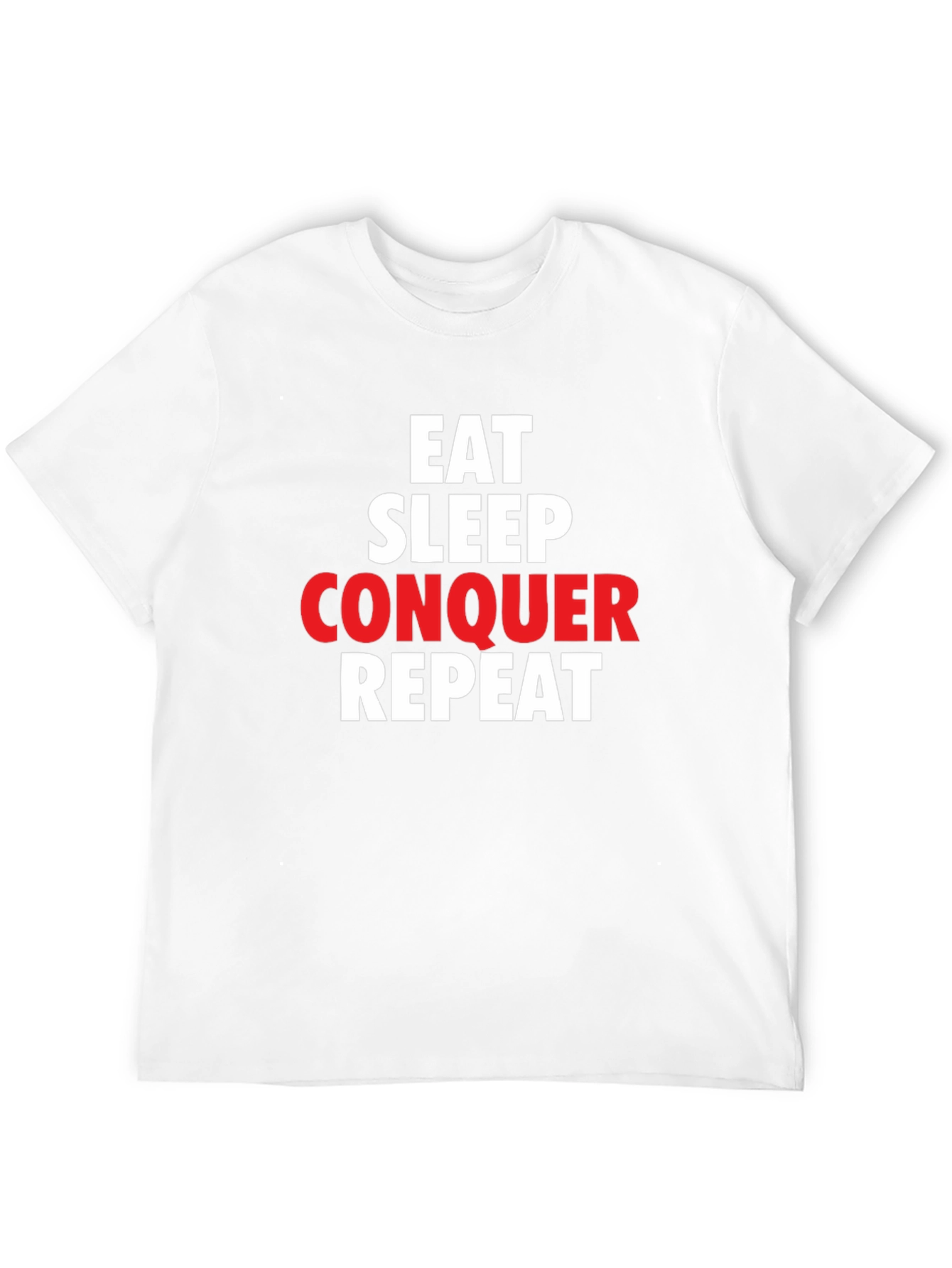 Eat Sleep Conquer Repeat Black Graphic T-Shirt