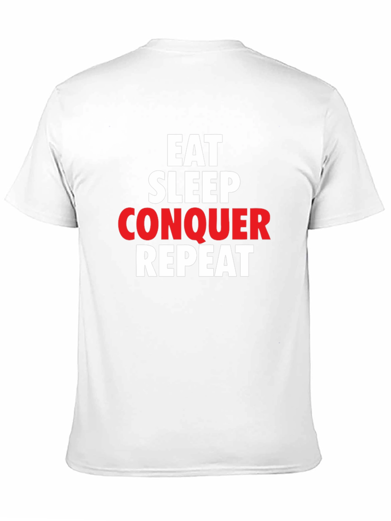Eat Sleep Conquer Repeat Black Graphic T-Shirt