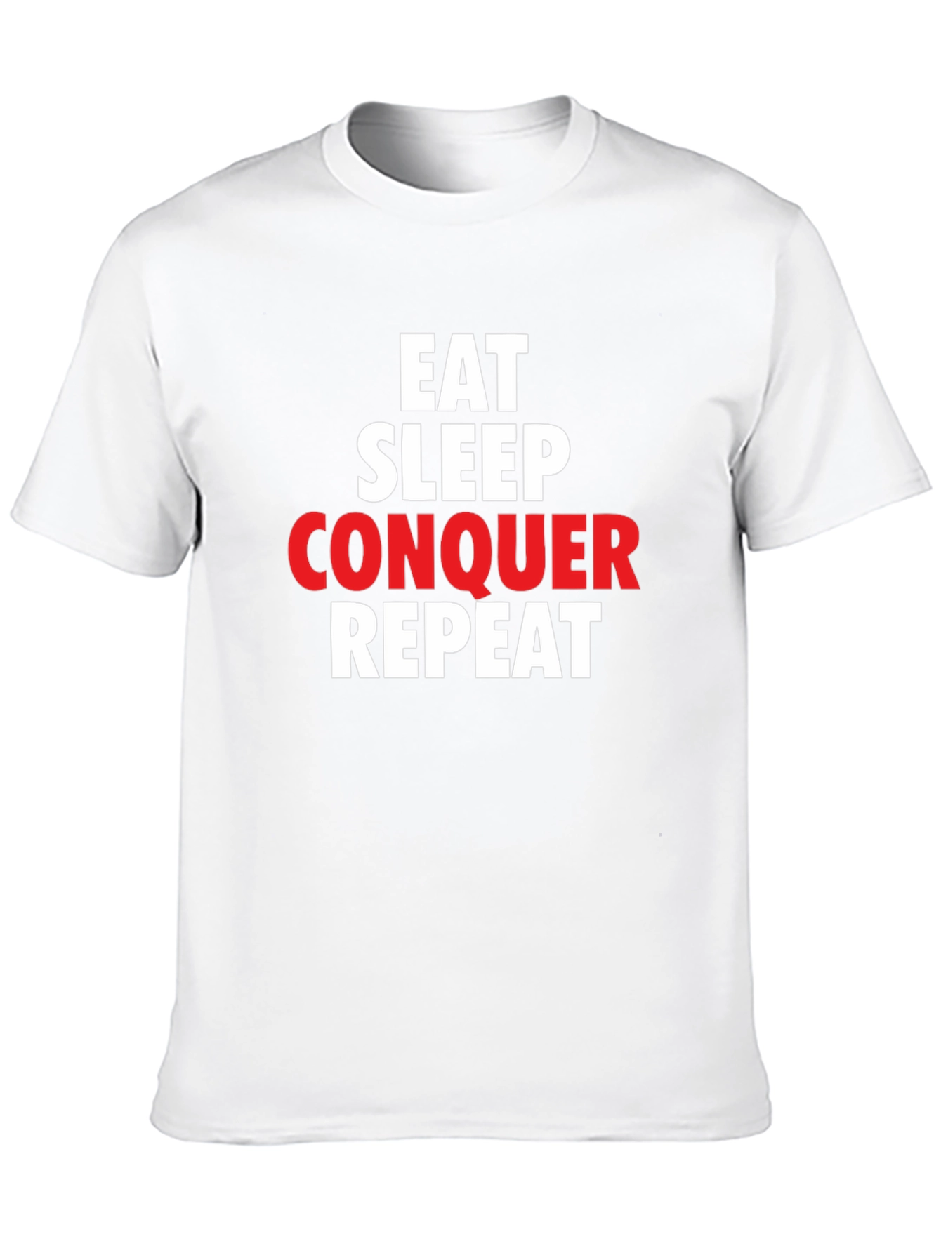 Eat Sleep Conquer Repeat Black Graphic T-Shirt