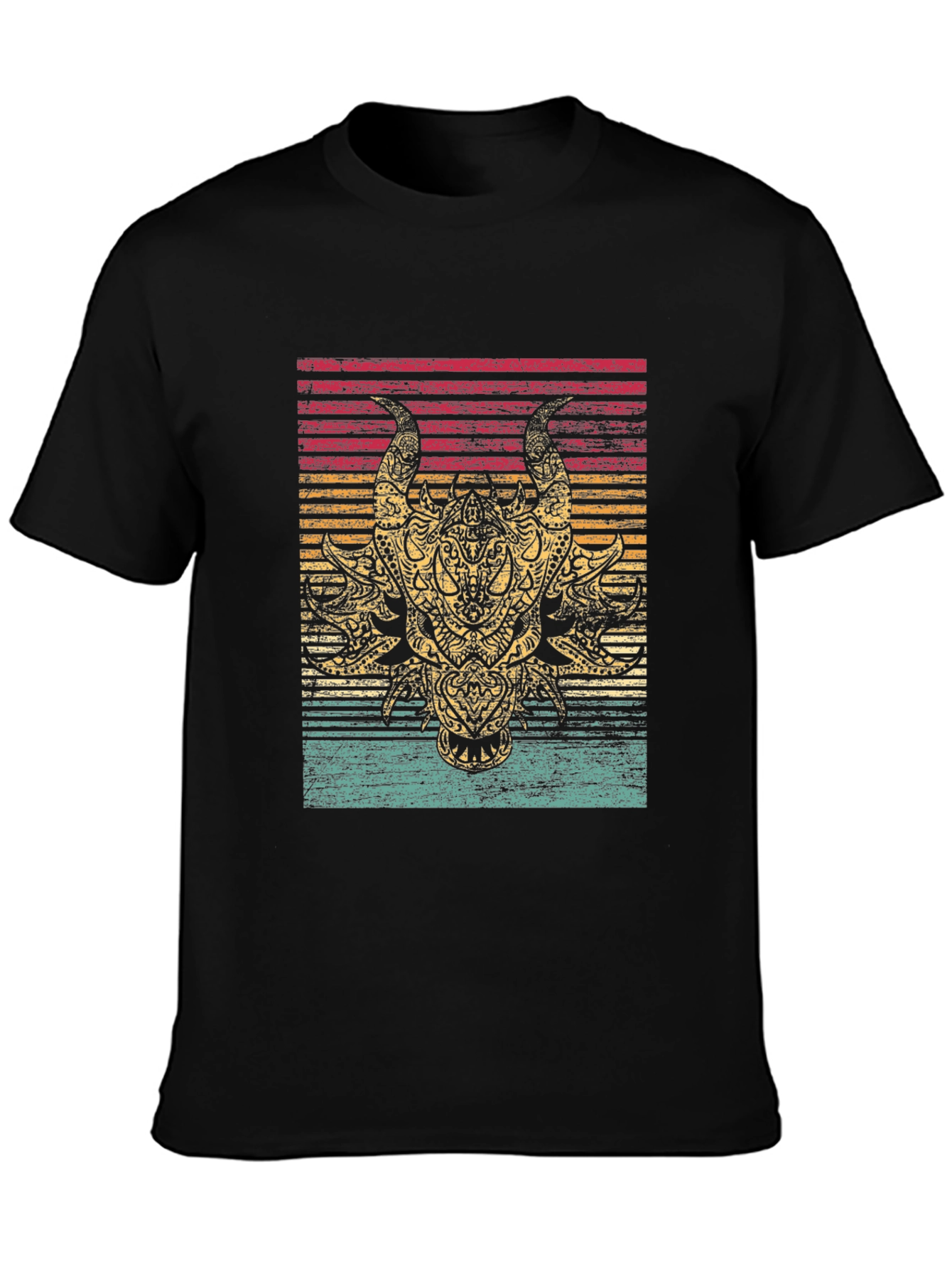 Dragon Graphic Tee - Retro Style Black T-Shirt