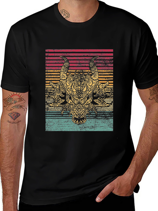 Dragon Graphic Tee - Retro Style Black T-Shirt