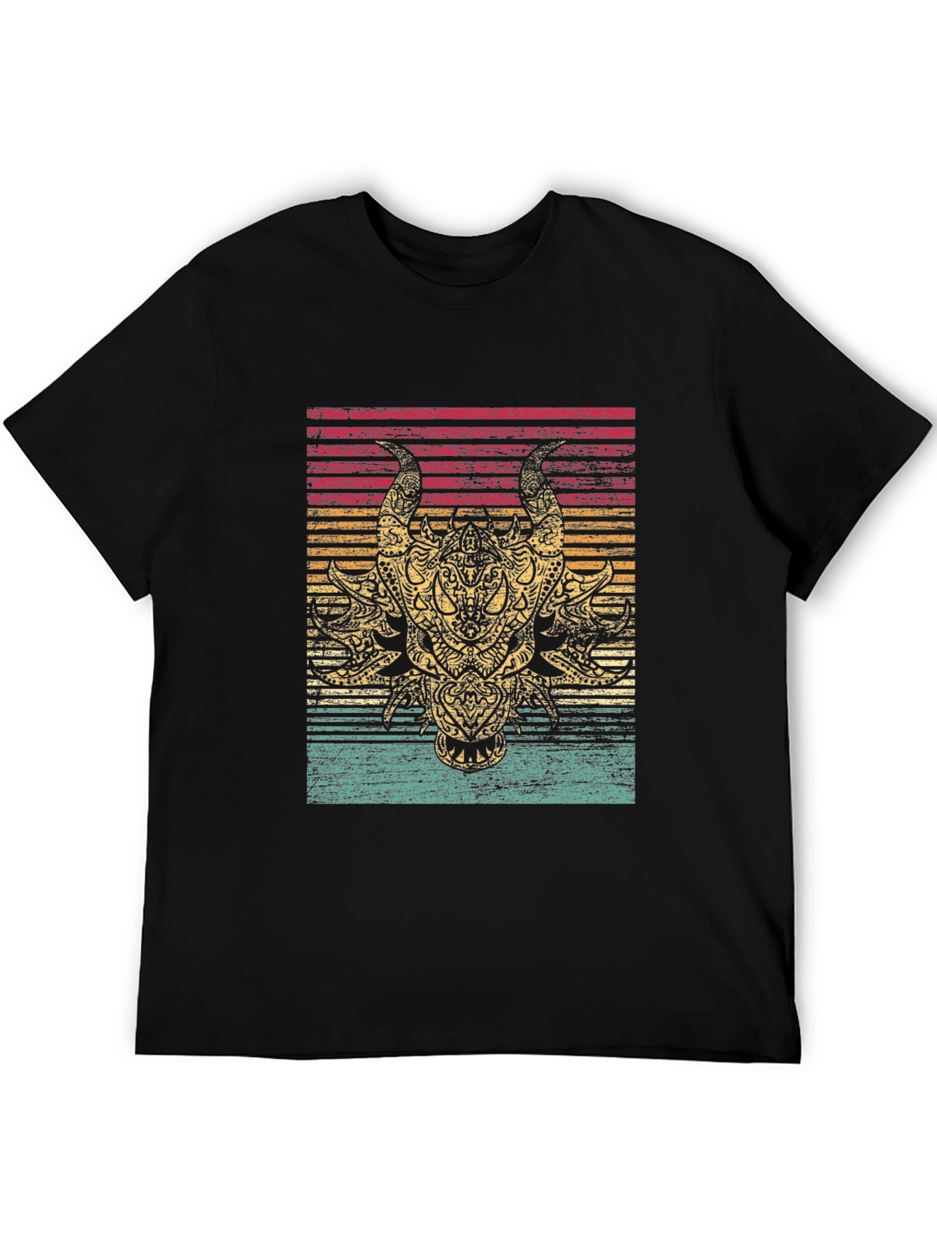 Dragon Graphic Tee - Retro Style Black T-Shirt