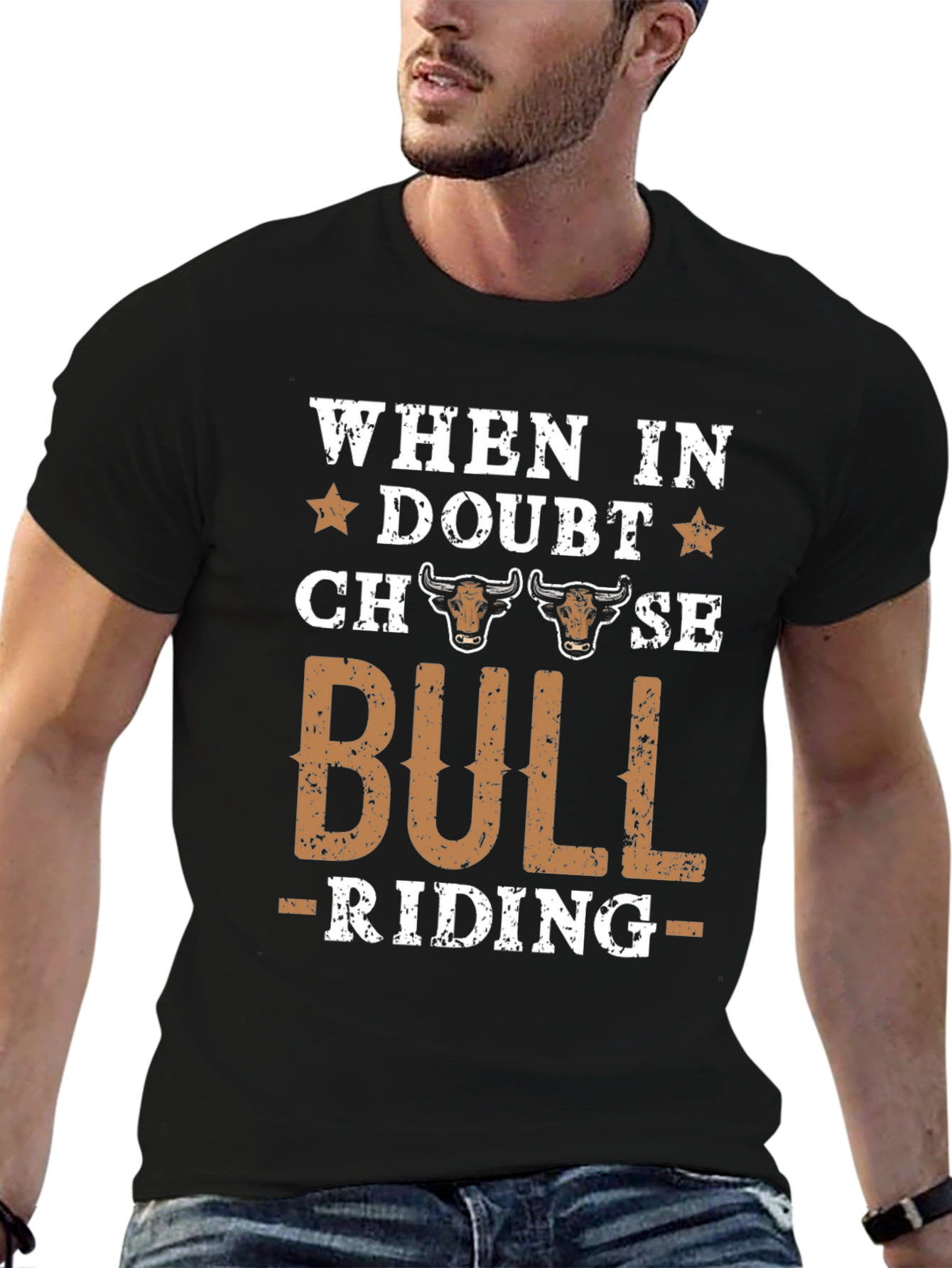 Bull Riding Graphic Tee - Western Style T-Shirt