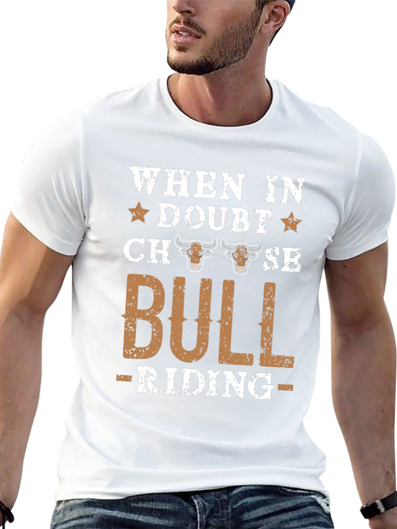 Bull Riding Graphic Tee - Western Style T-Shirt