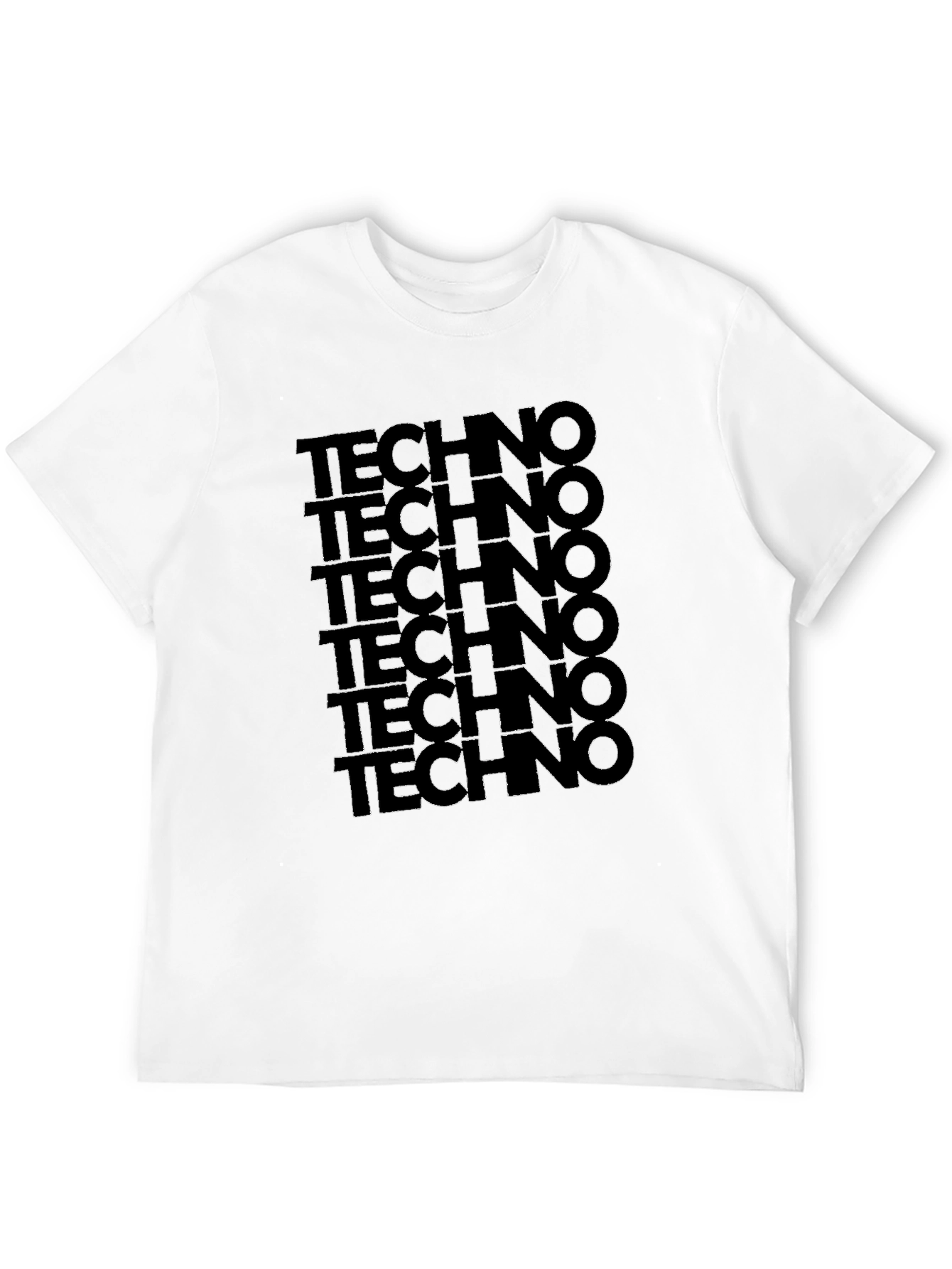 Techno T-Shirt: Bold Stacked Design