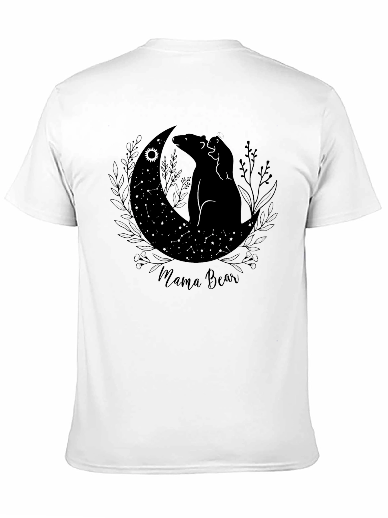 Mama Bear Graphic Print Tee - Black