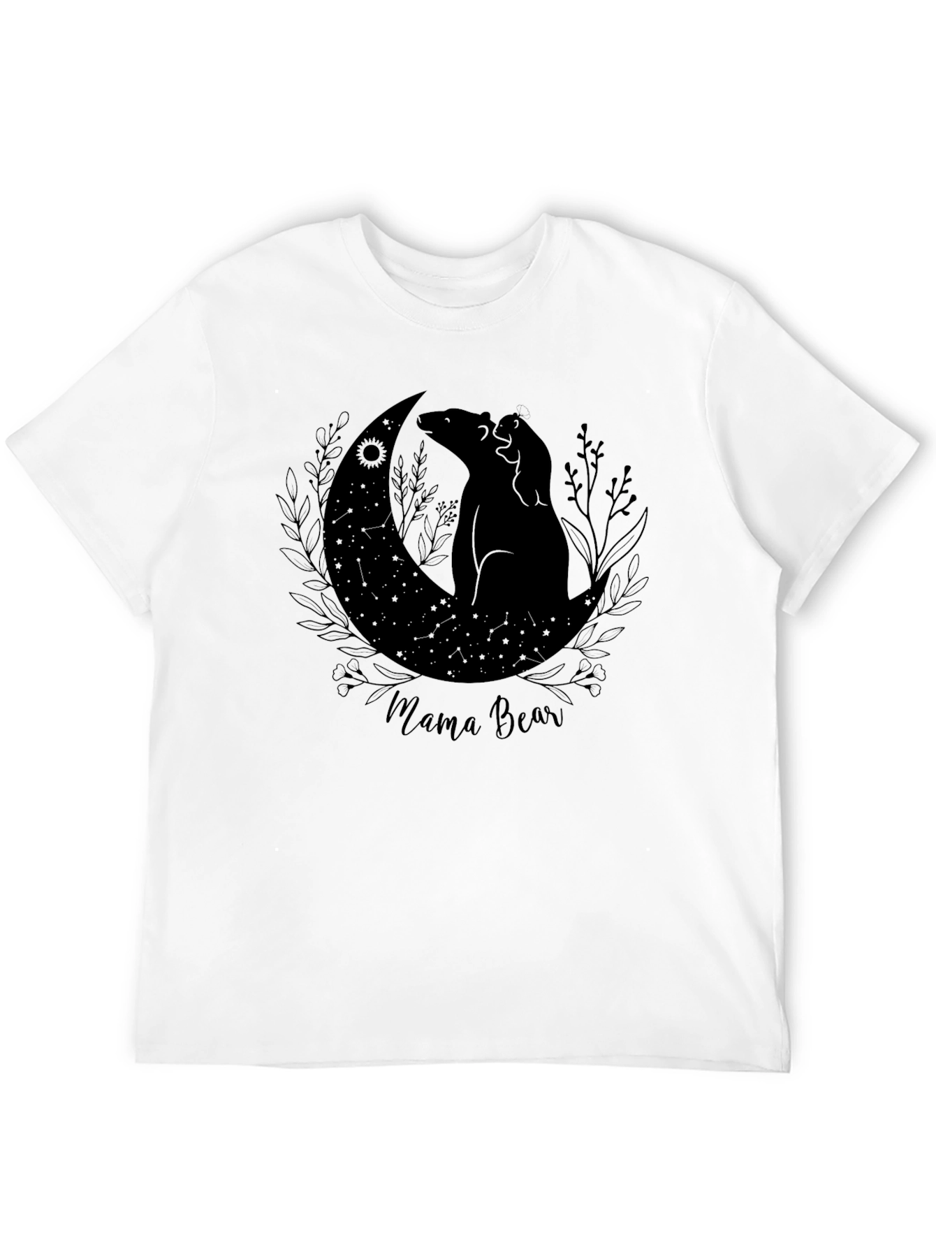 Mama Bear Graphic Print Tee - Black