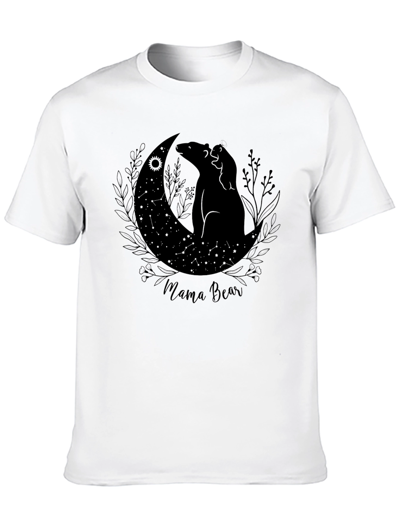 Mama Bear Graphic Print Tee - Black