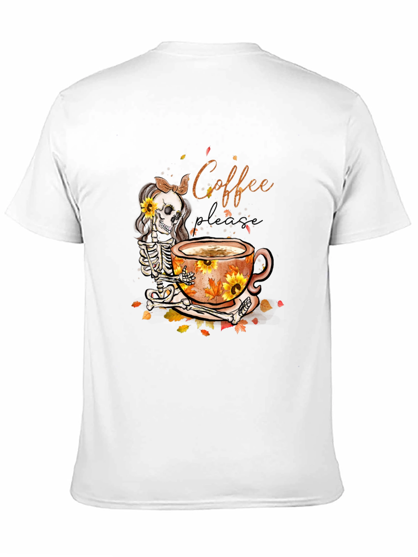 Coffee Skeleton Graphic T-Shirt - Fall Vibes
