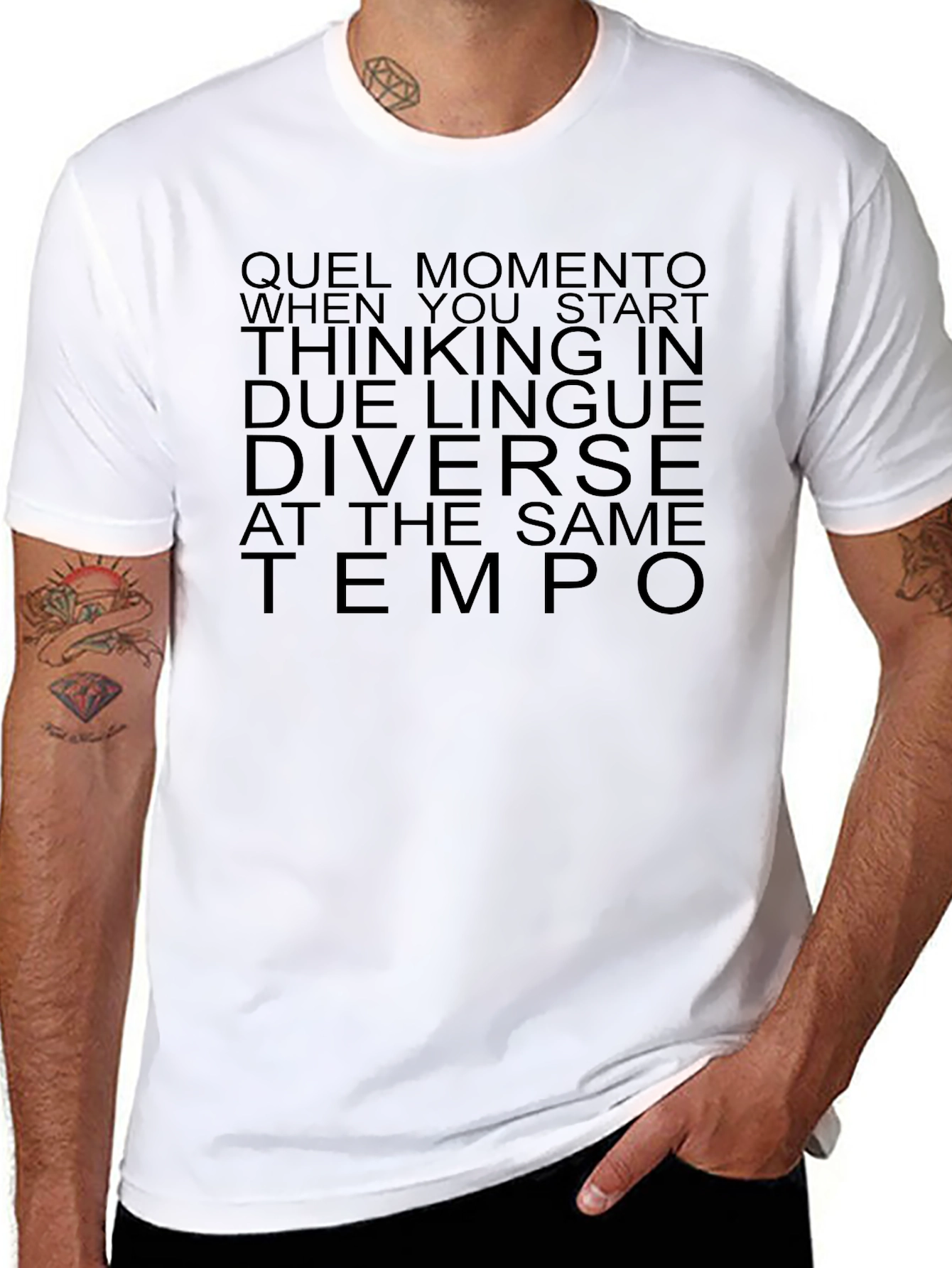 Dual Language Black Graphic Tee