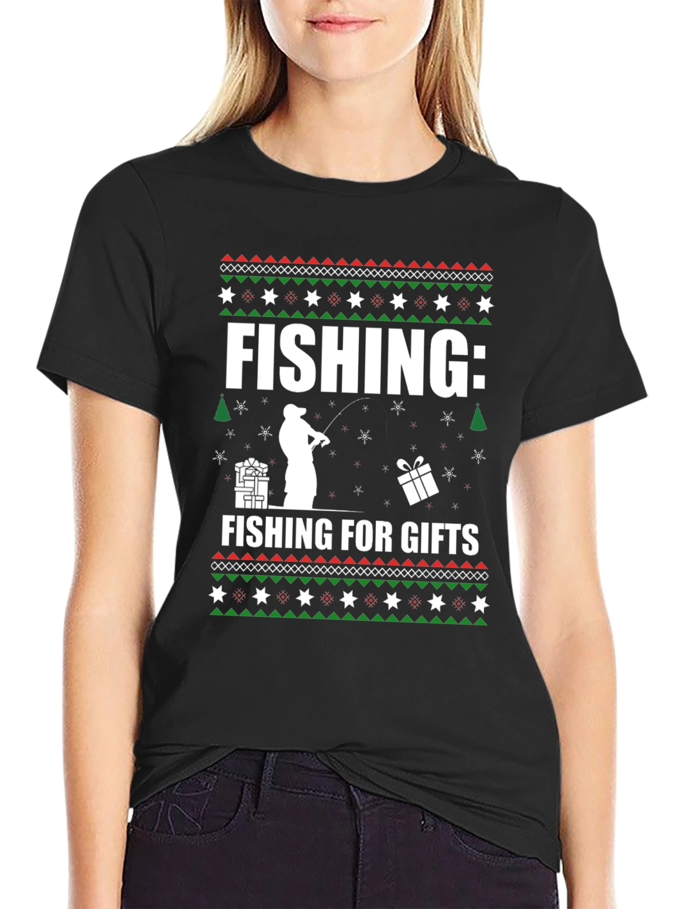 Fishing For Gifts Christmas T-Shirt