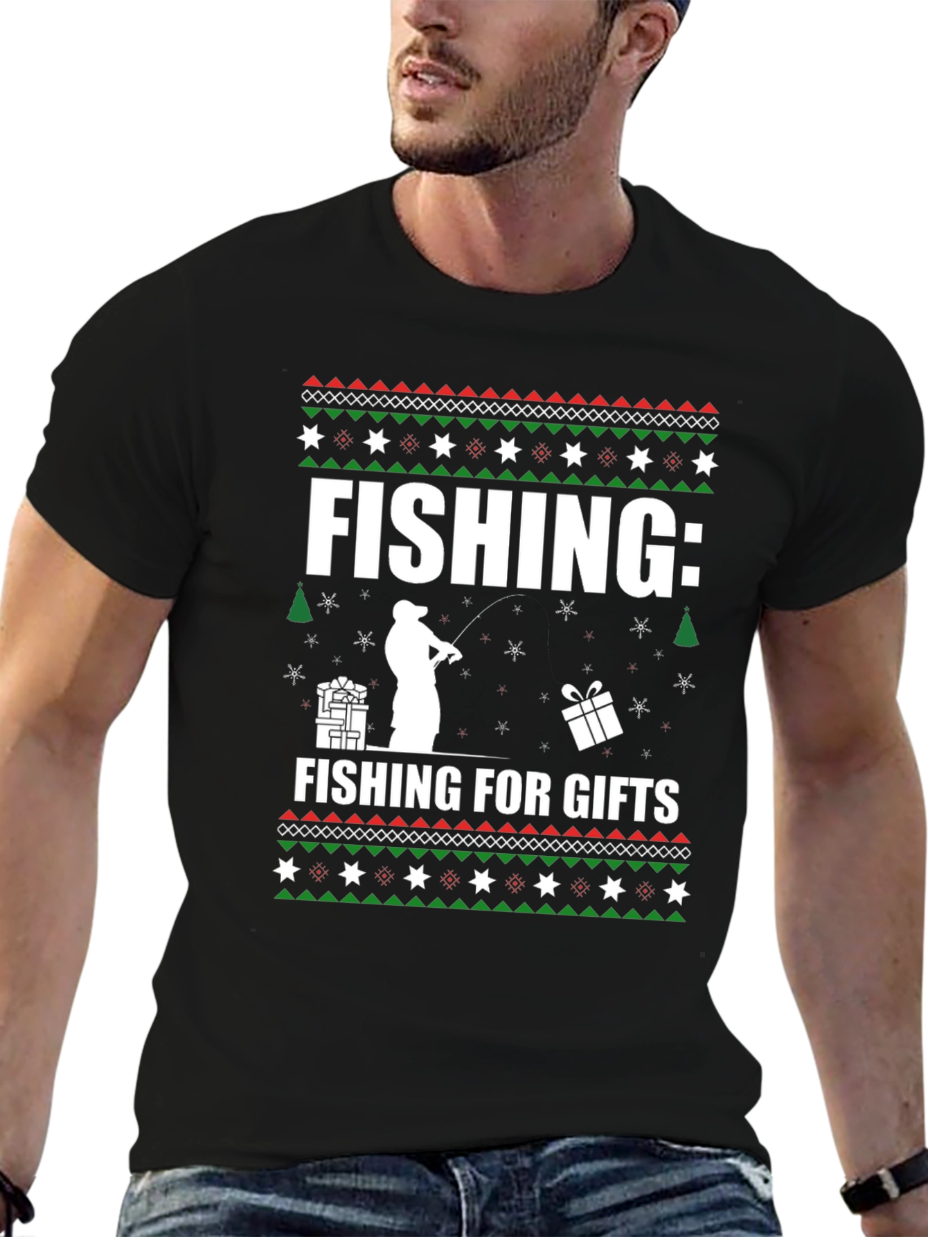 Fishing For Gifts Christmas T-Shirt