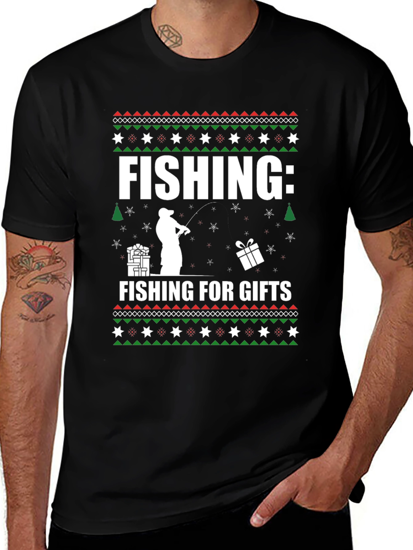 Fishing For Gifts Christmas T-Shirt