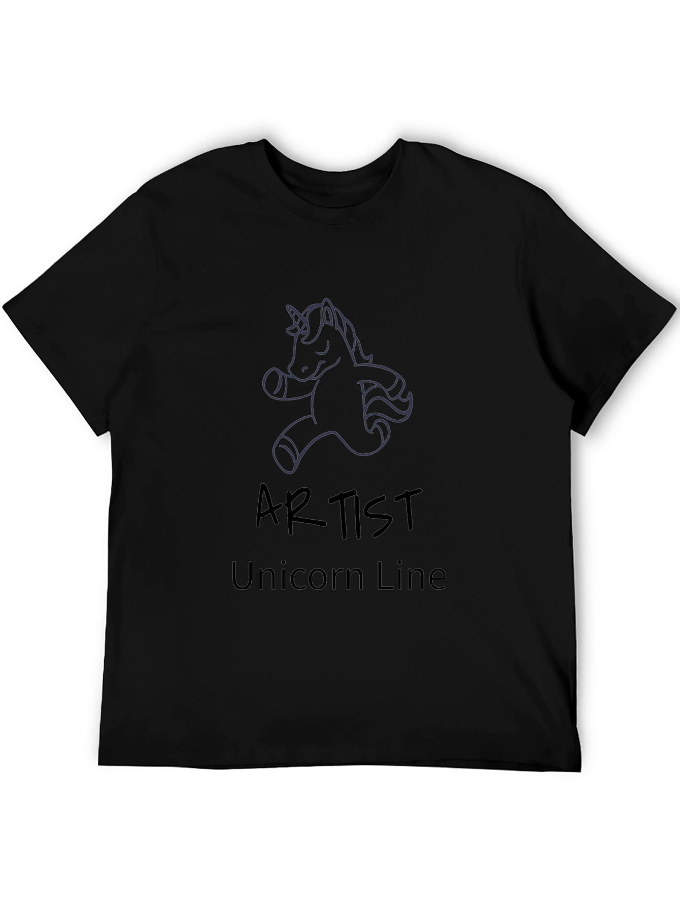 Artist Unicorn Line Black Graphic Tee