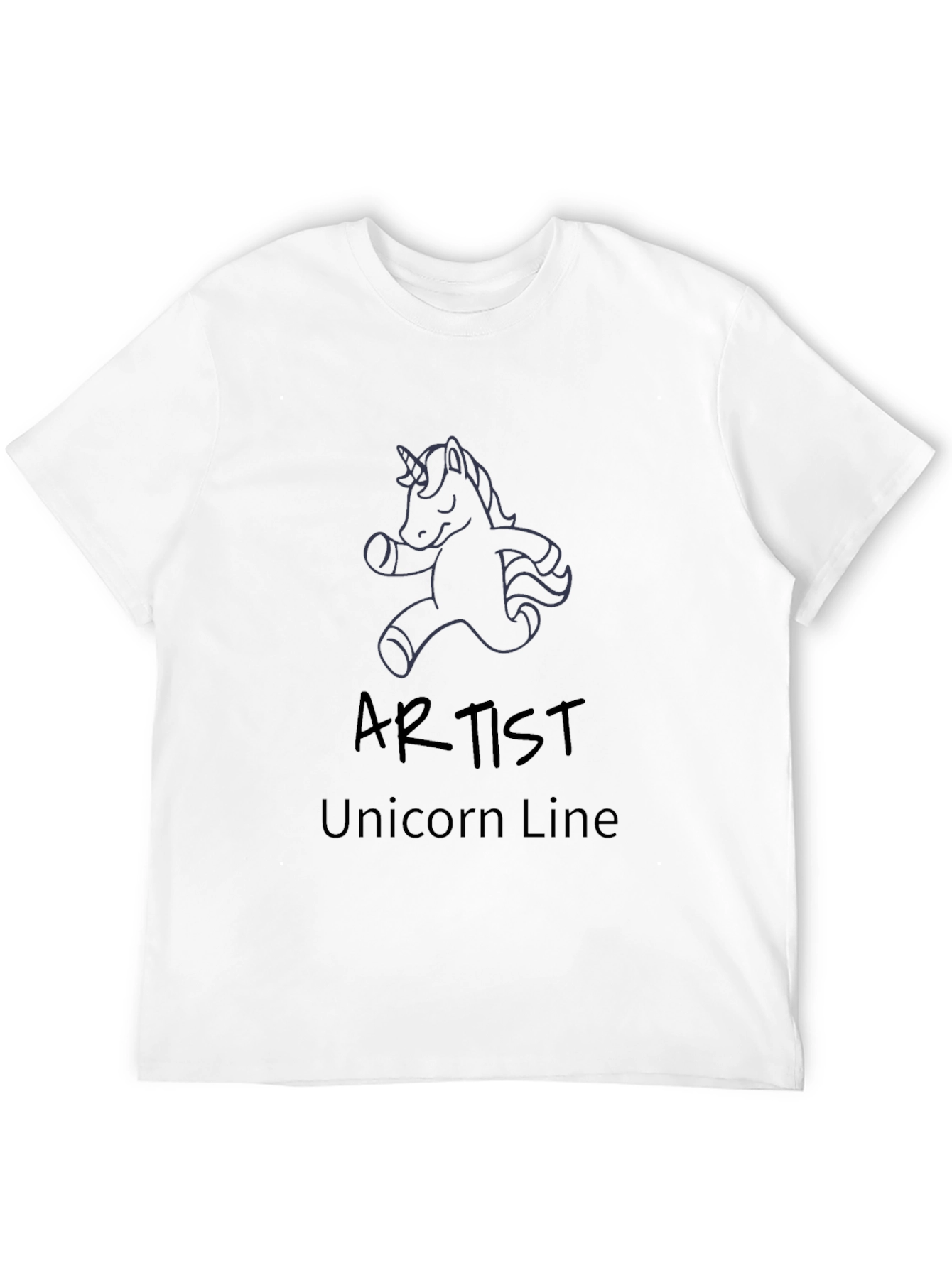 Artist Unicorn Line Black Graphic Tee