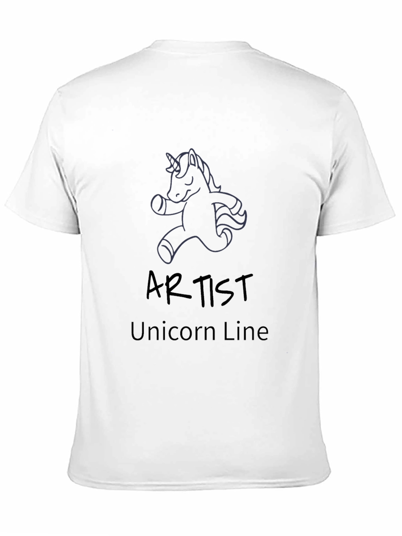 Artist Unicorn Line Black Graphic Tee