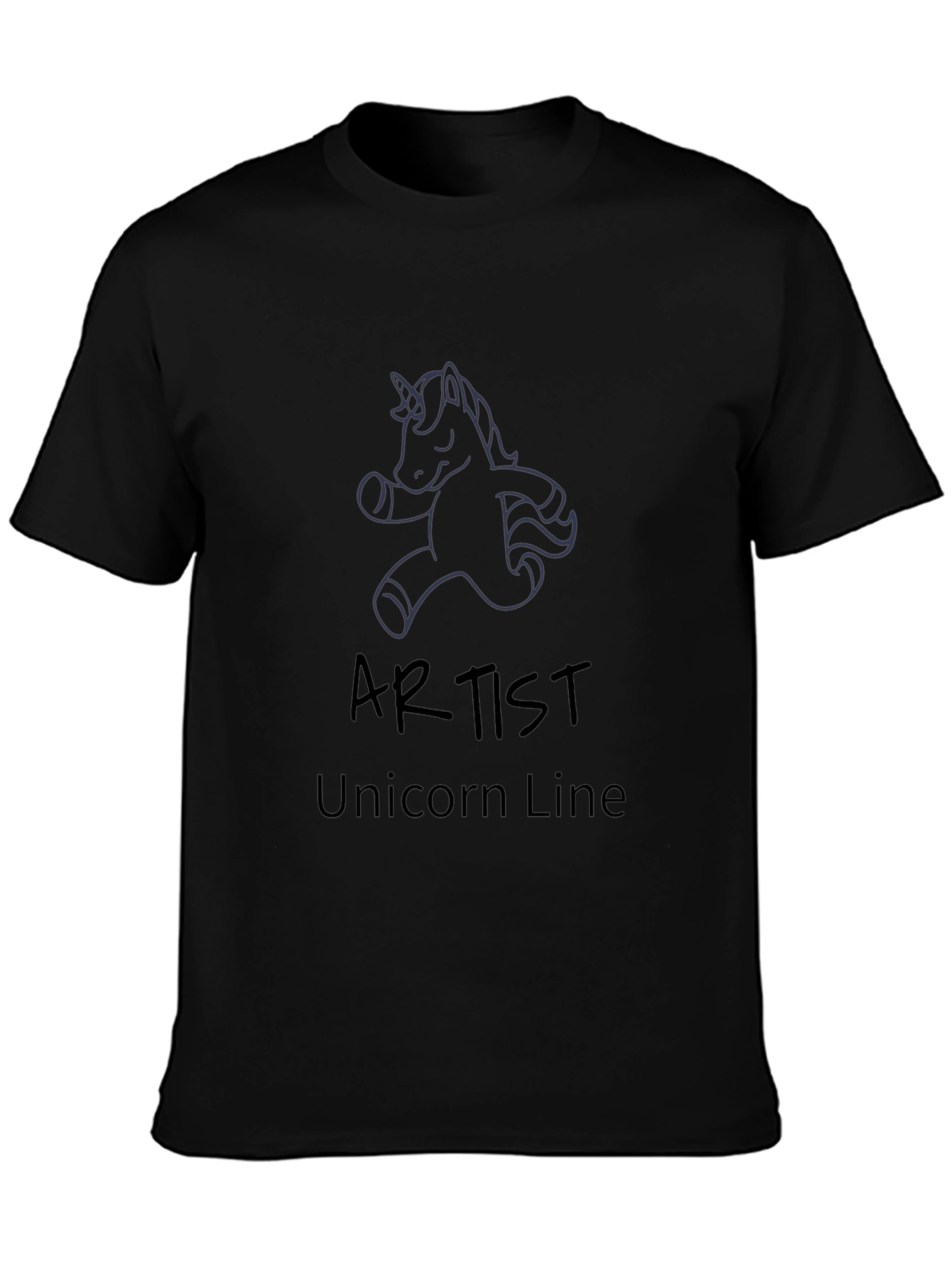 Artist Unicorn Line Black Graphic Tee