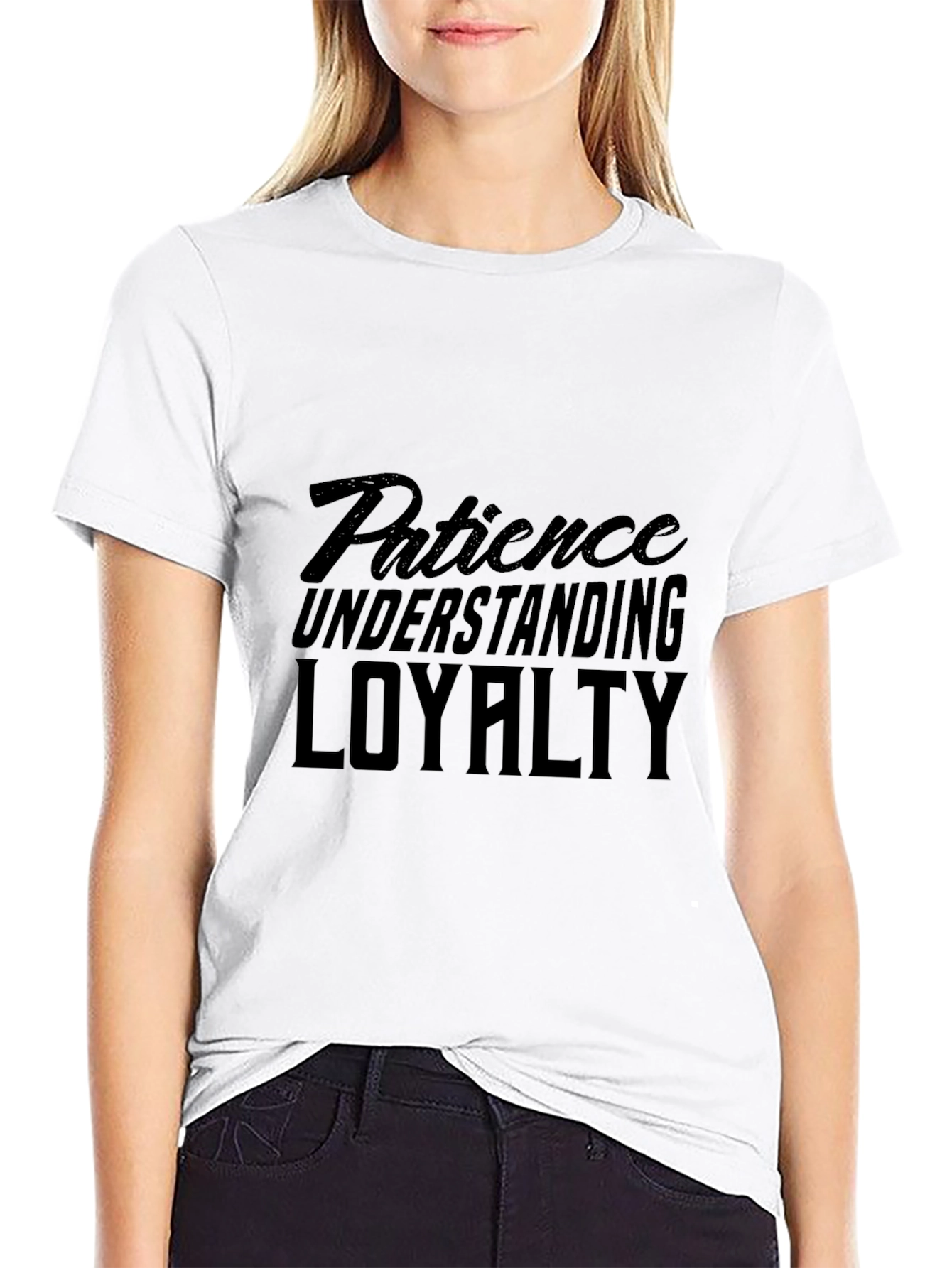 Patience Understanding Loyalty Black Graphic Tee